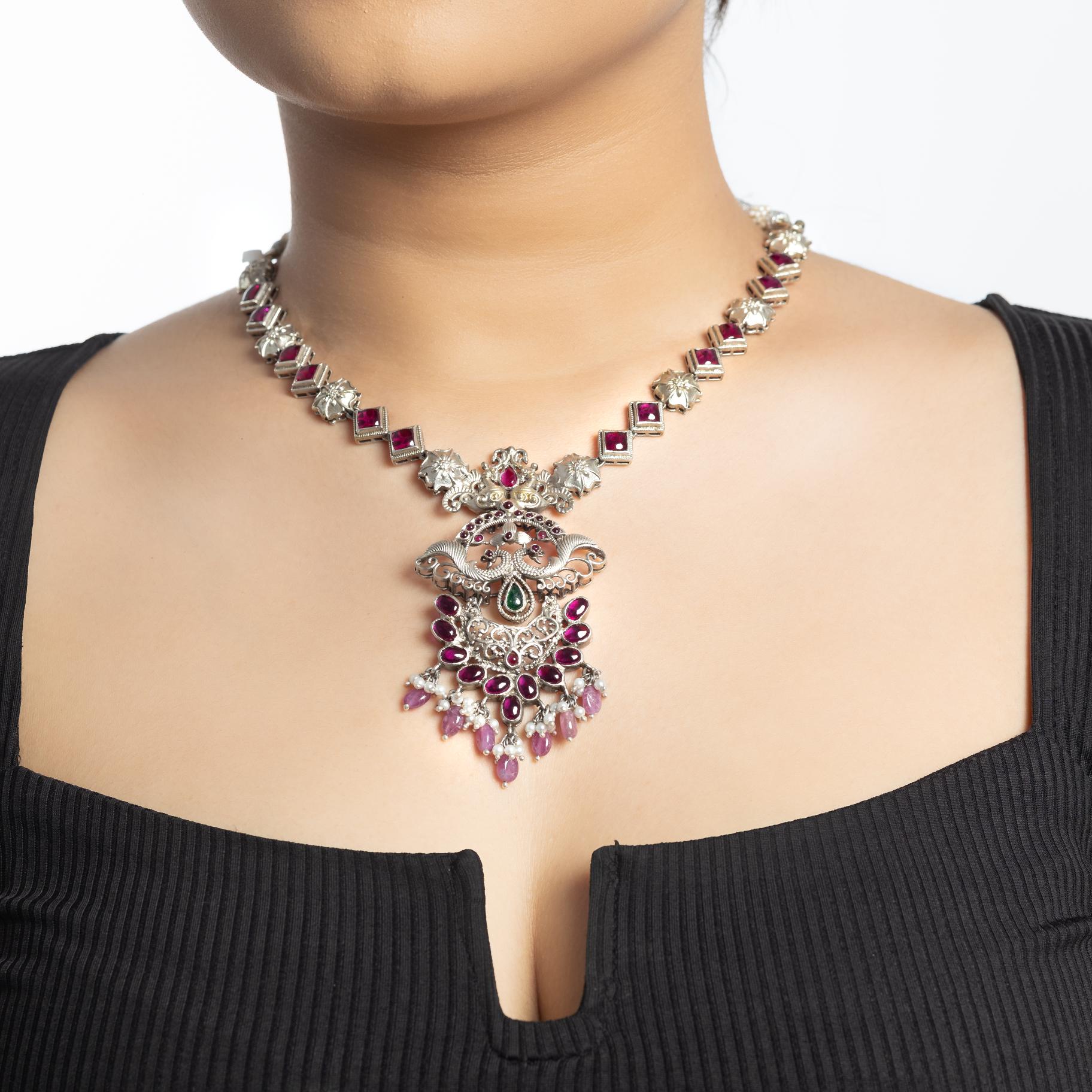 Necklace With Hanging Pearls