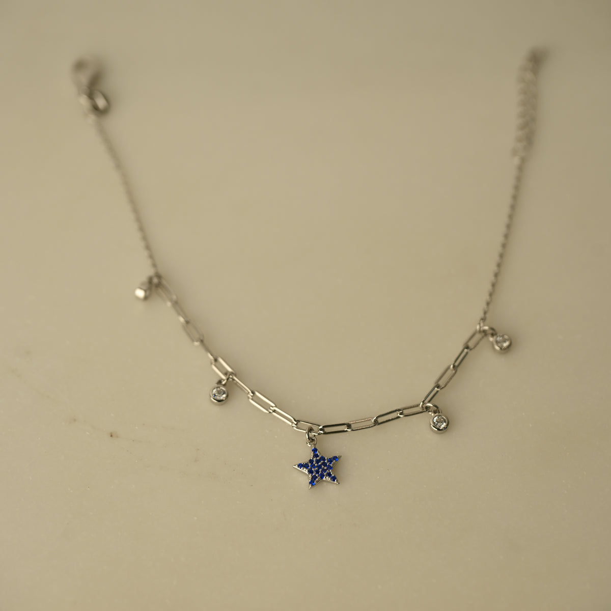 Blue Star Charm Chain Bracelet