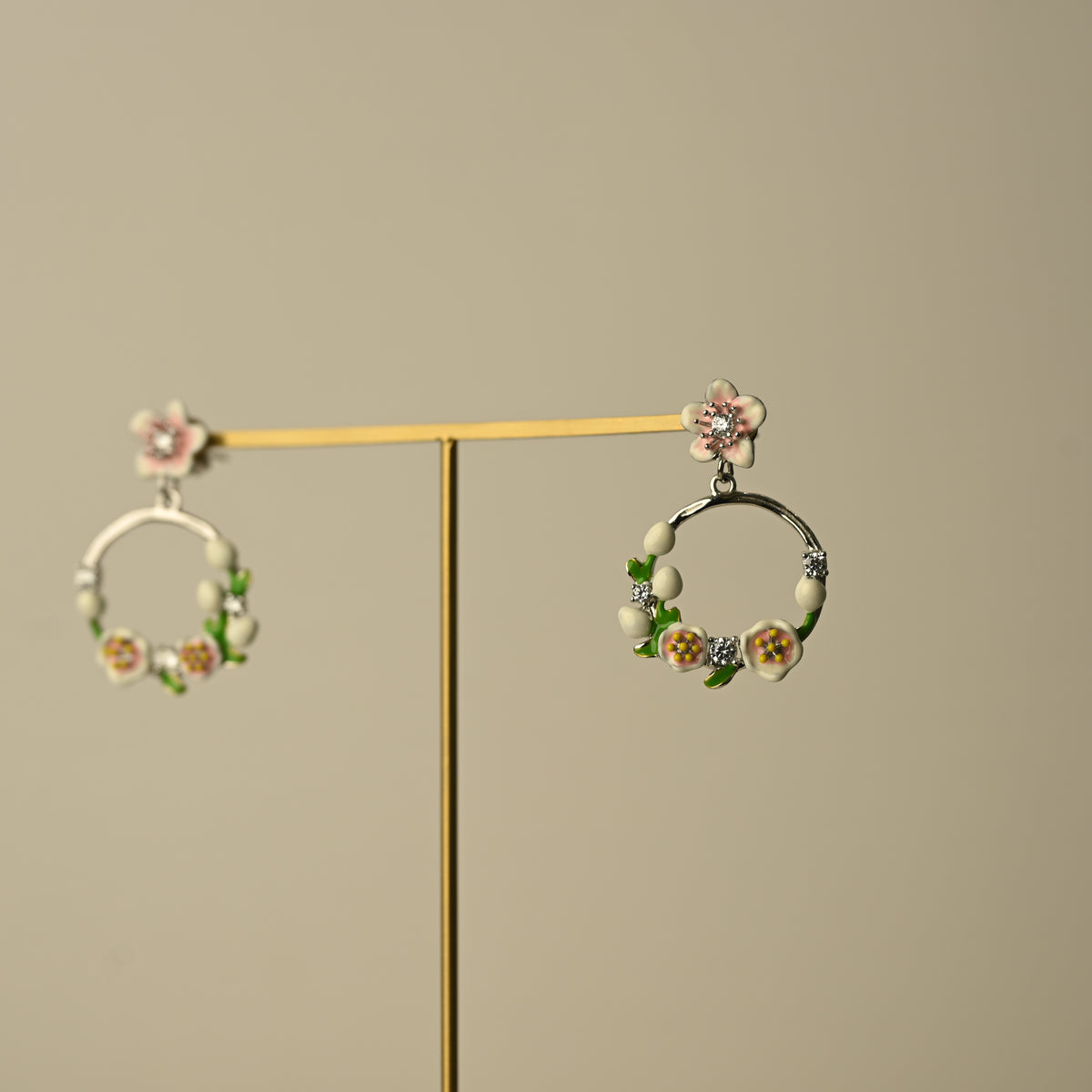 Floral Hoop Earrings