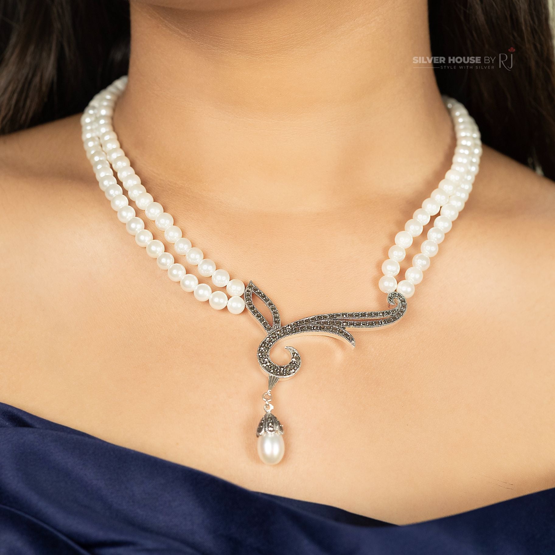 Dual Layered Moti Italian Necklace silverhousebyrj