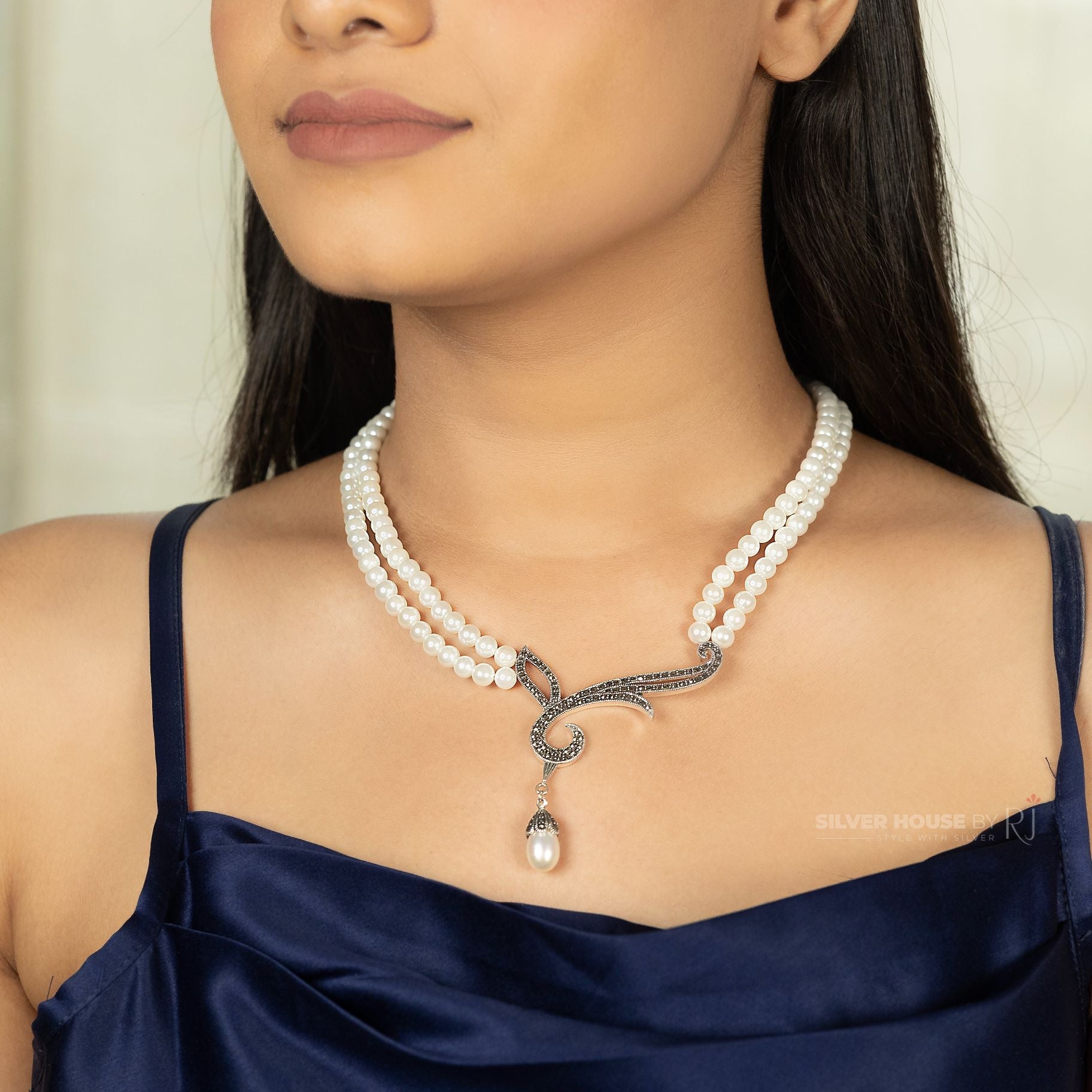 Dual Layered Moti Italian Necklace silverhousebyrj