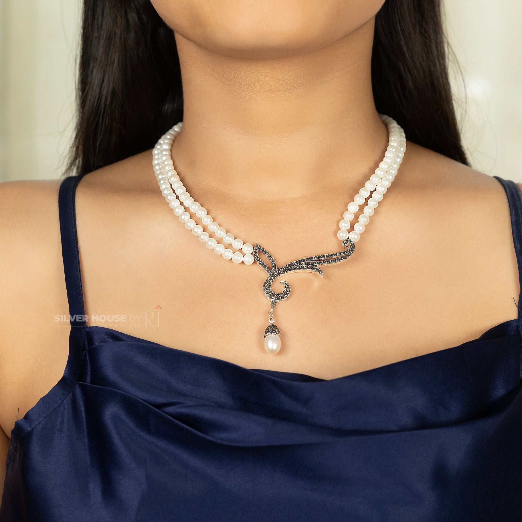 Dual Layered Moti Italian Necklace silverhousebyrj