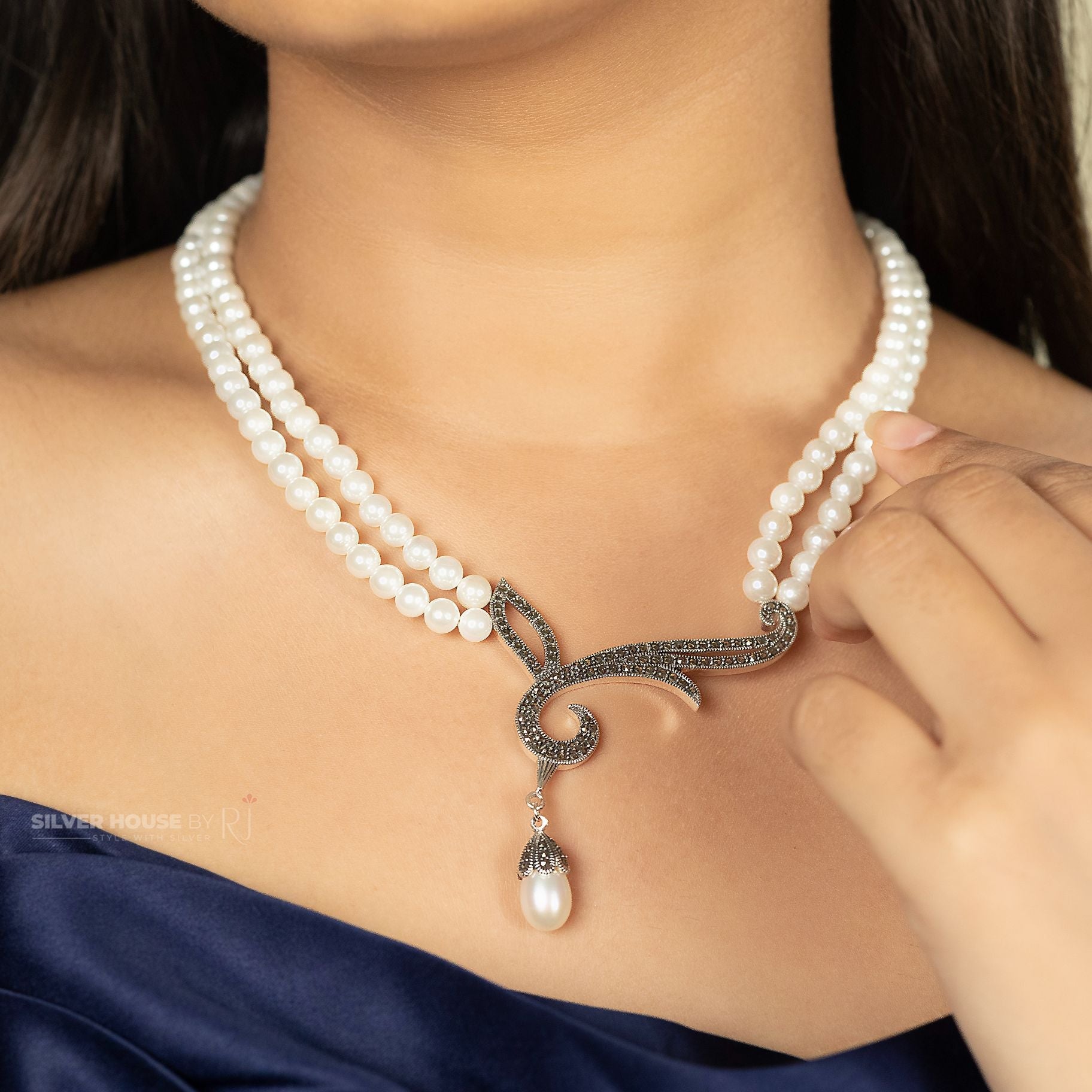 Dual Layered Moti Italian Necklace silverhousebyrj