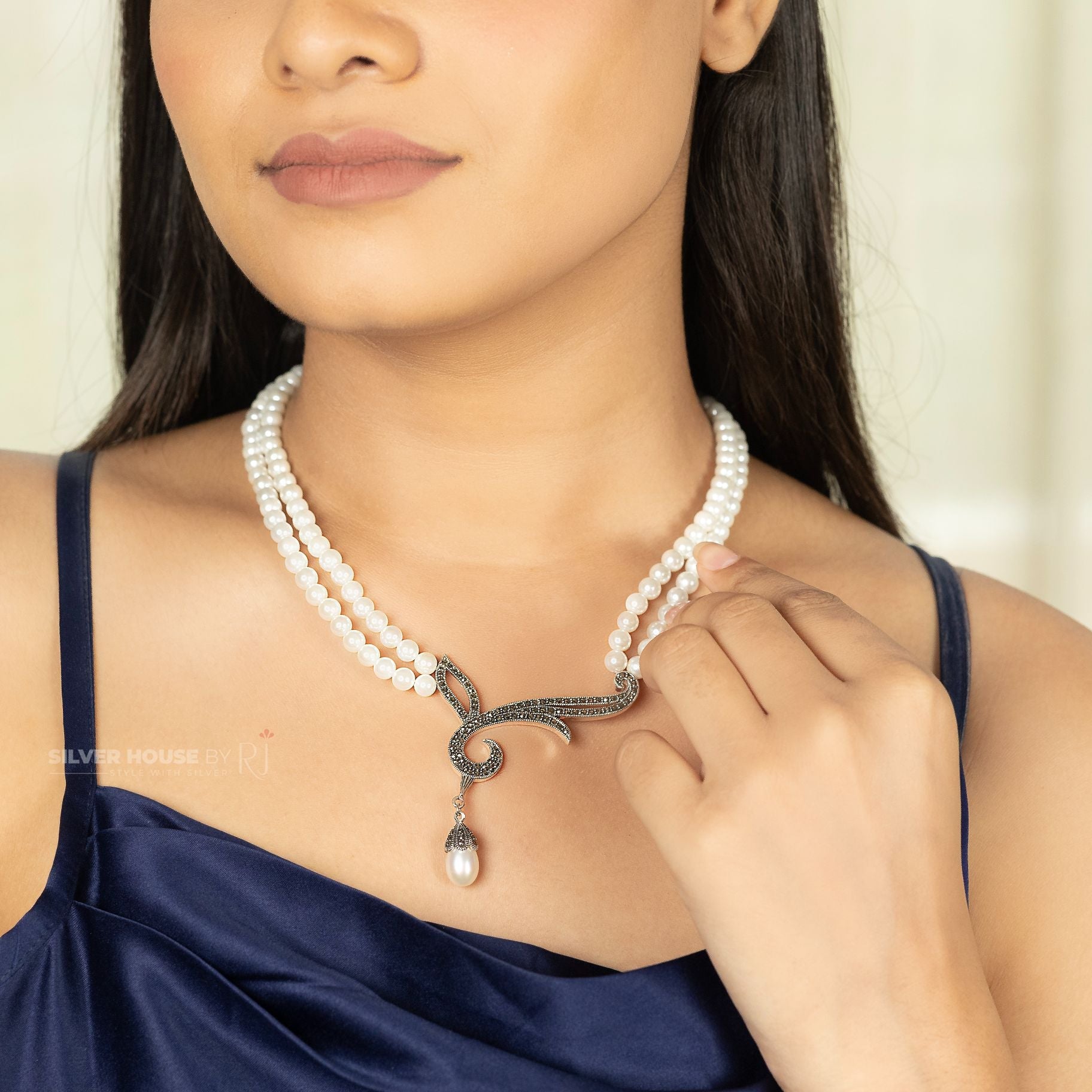 Dual Layered Moti Italian Necklace silverhousebyrj