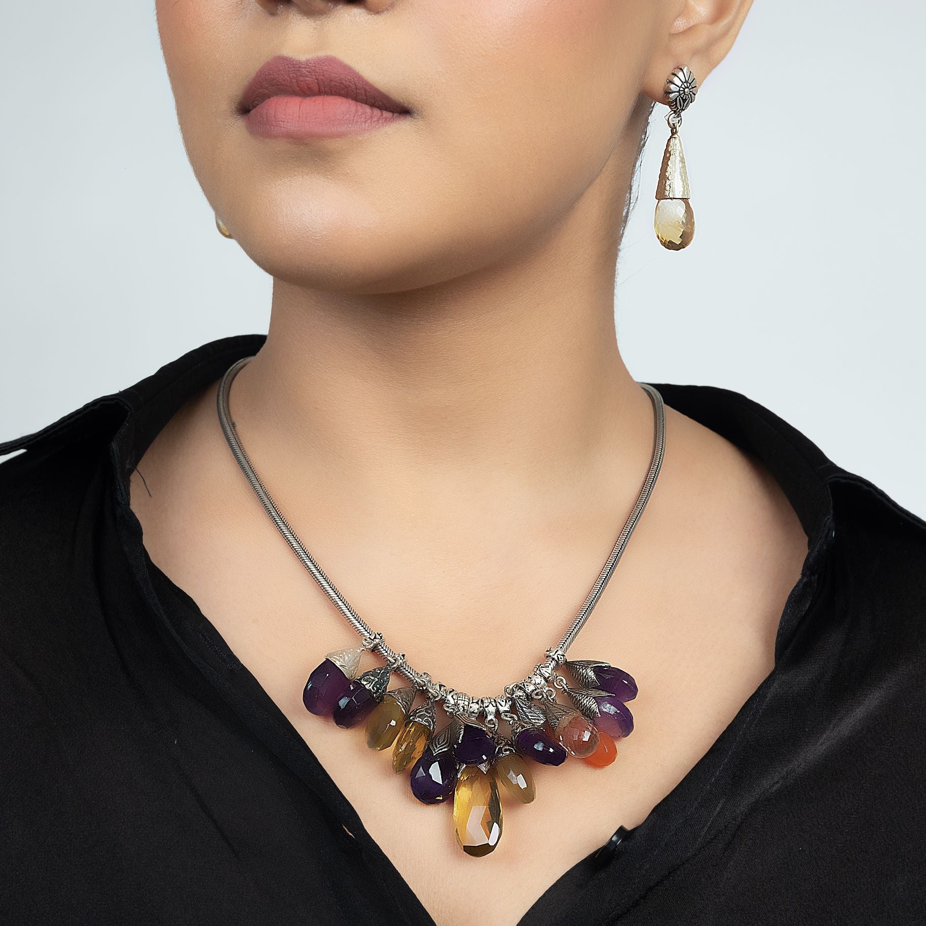 Elegant Bunch of Stone Necklace set silverhousebyrj