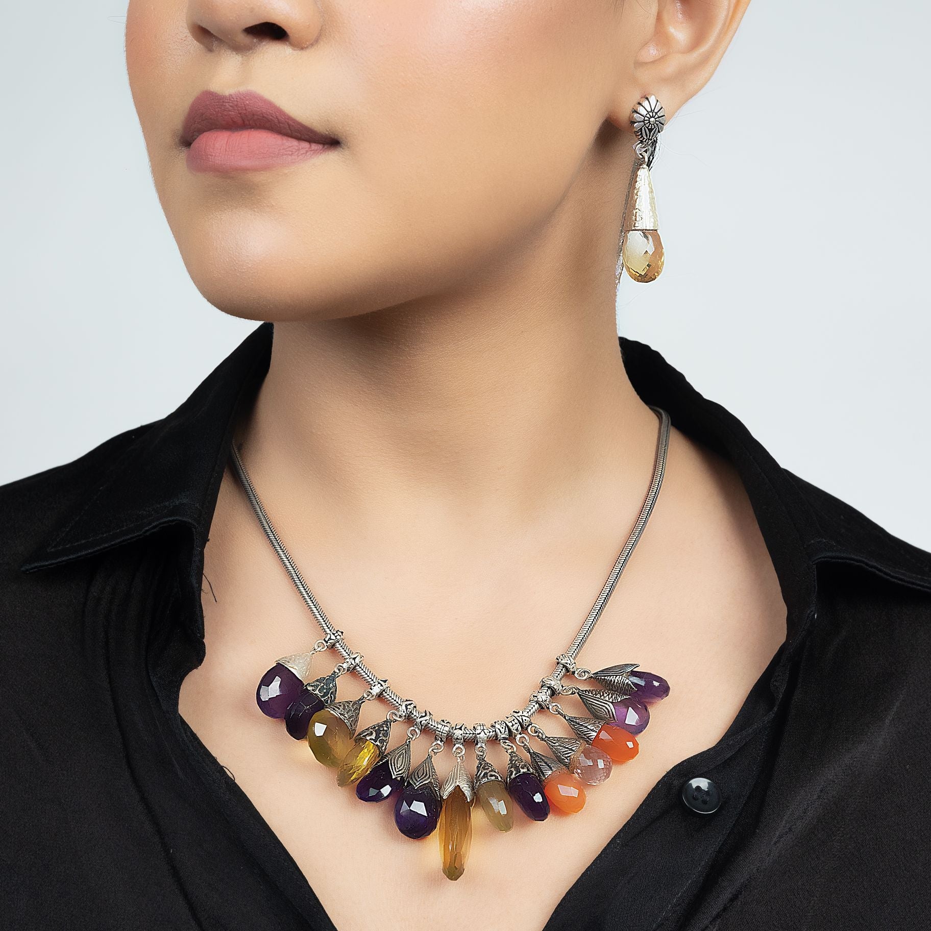 Elegant Bunch of Stone Necklace set silverhousebyrj