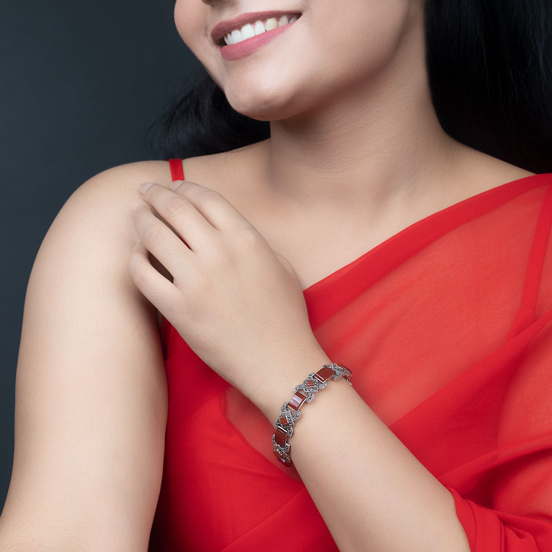 Elegant Crystal-Adorned Silver Bracelet silverhousebyrj