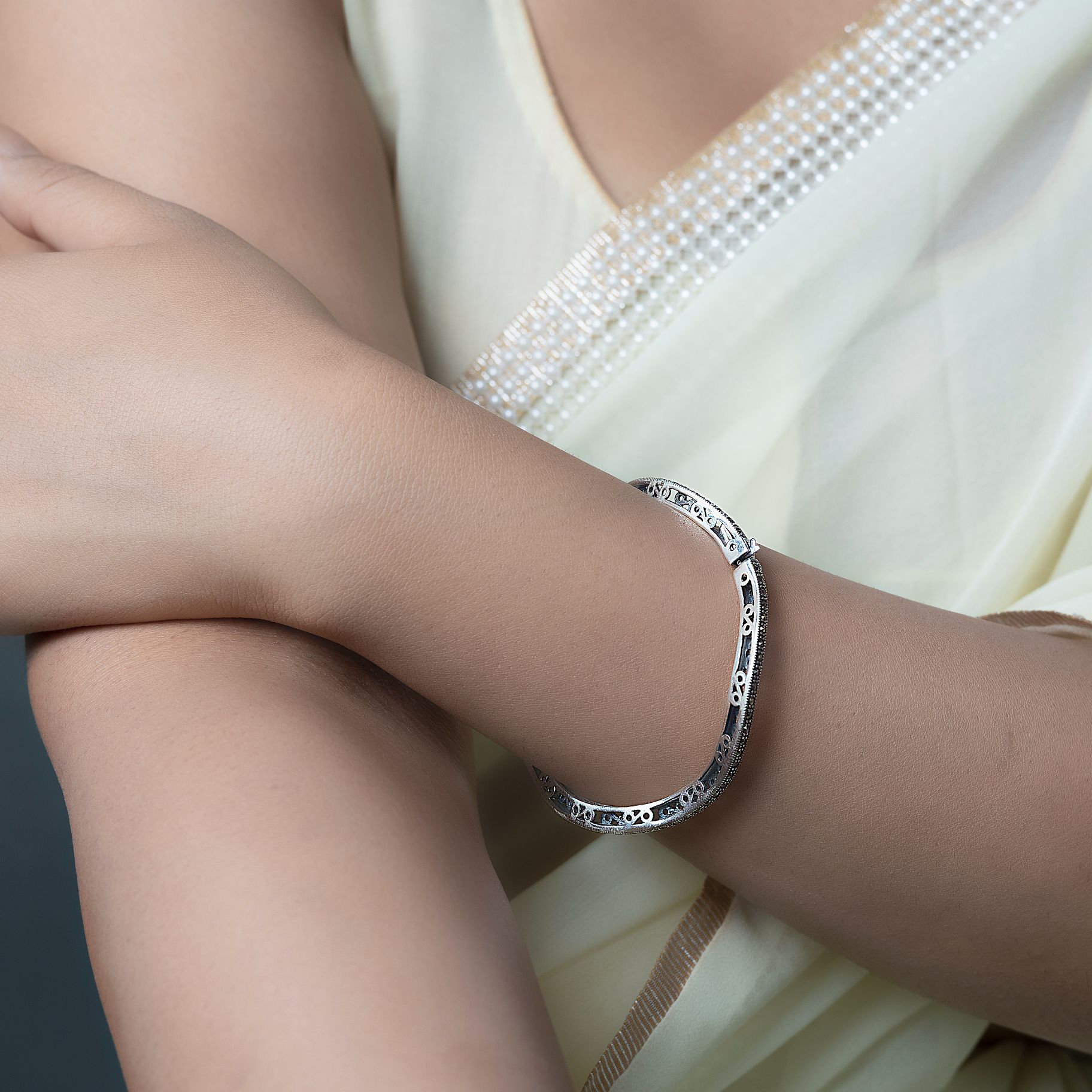 Elegant Curved Designer Bangle silverhousebyrj