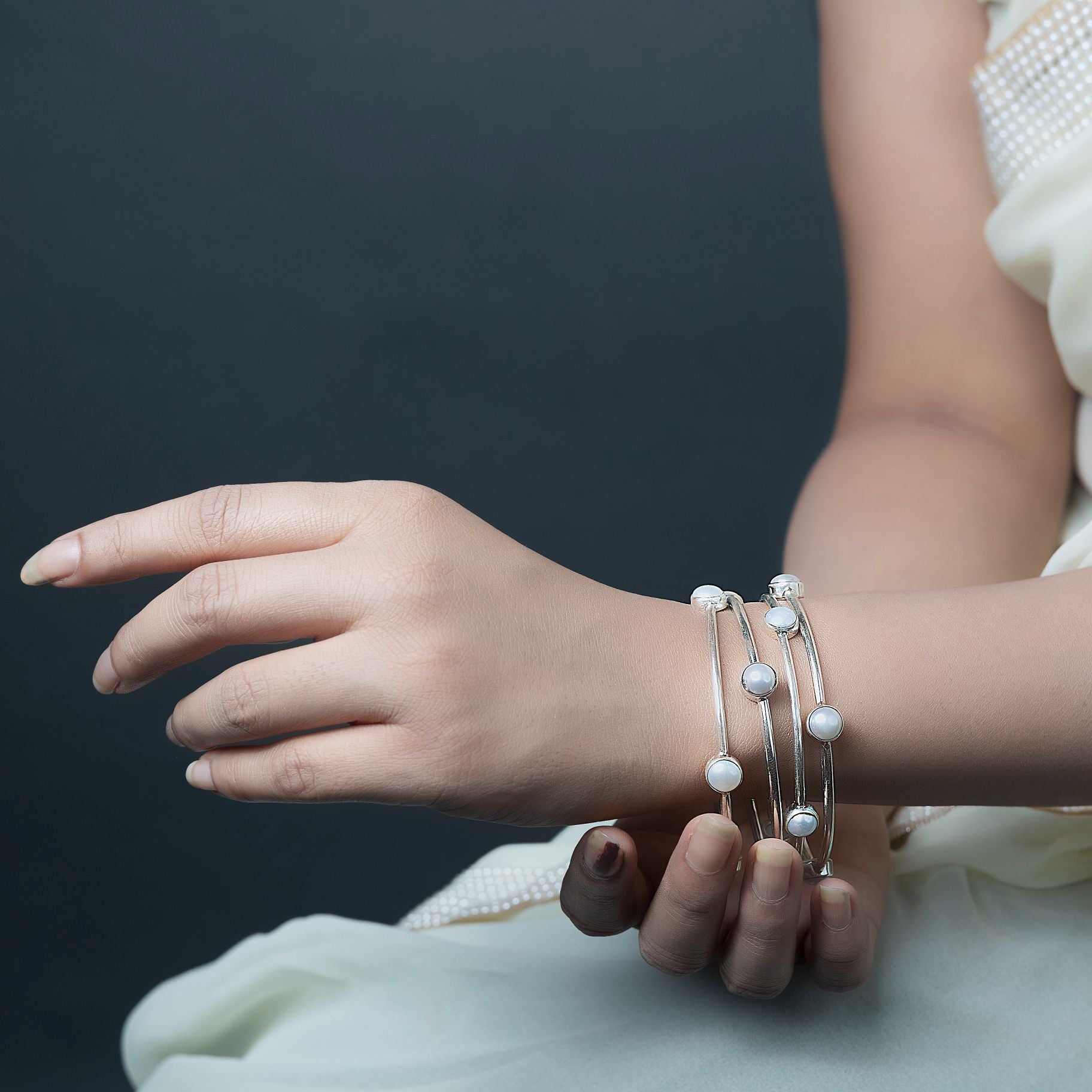Elegant Moti Studded Bangles silverhousebyrj