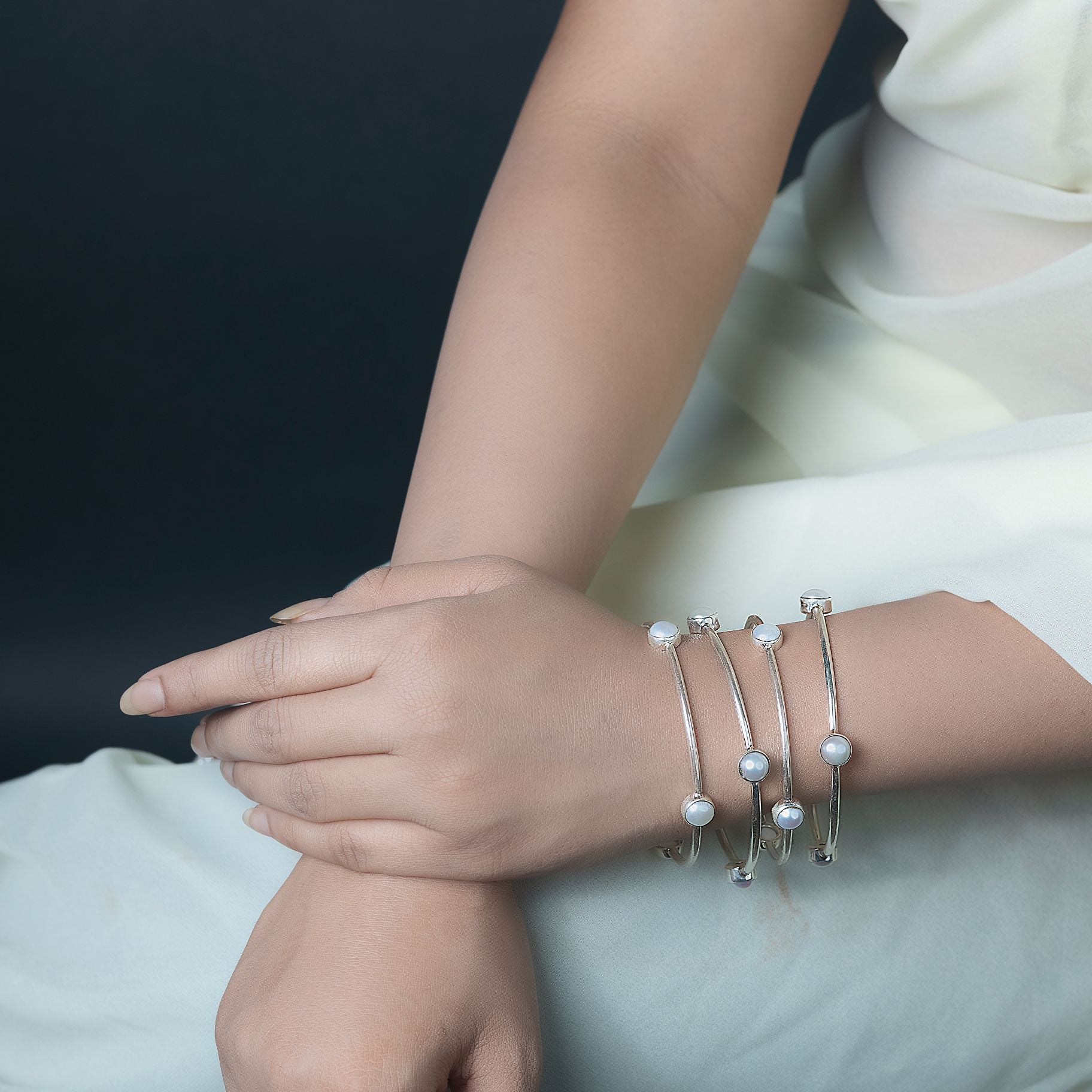 Elegant Moti Studded Bangles silverhousebyrj