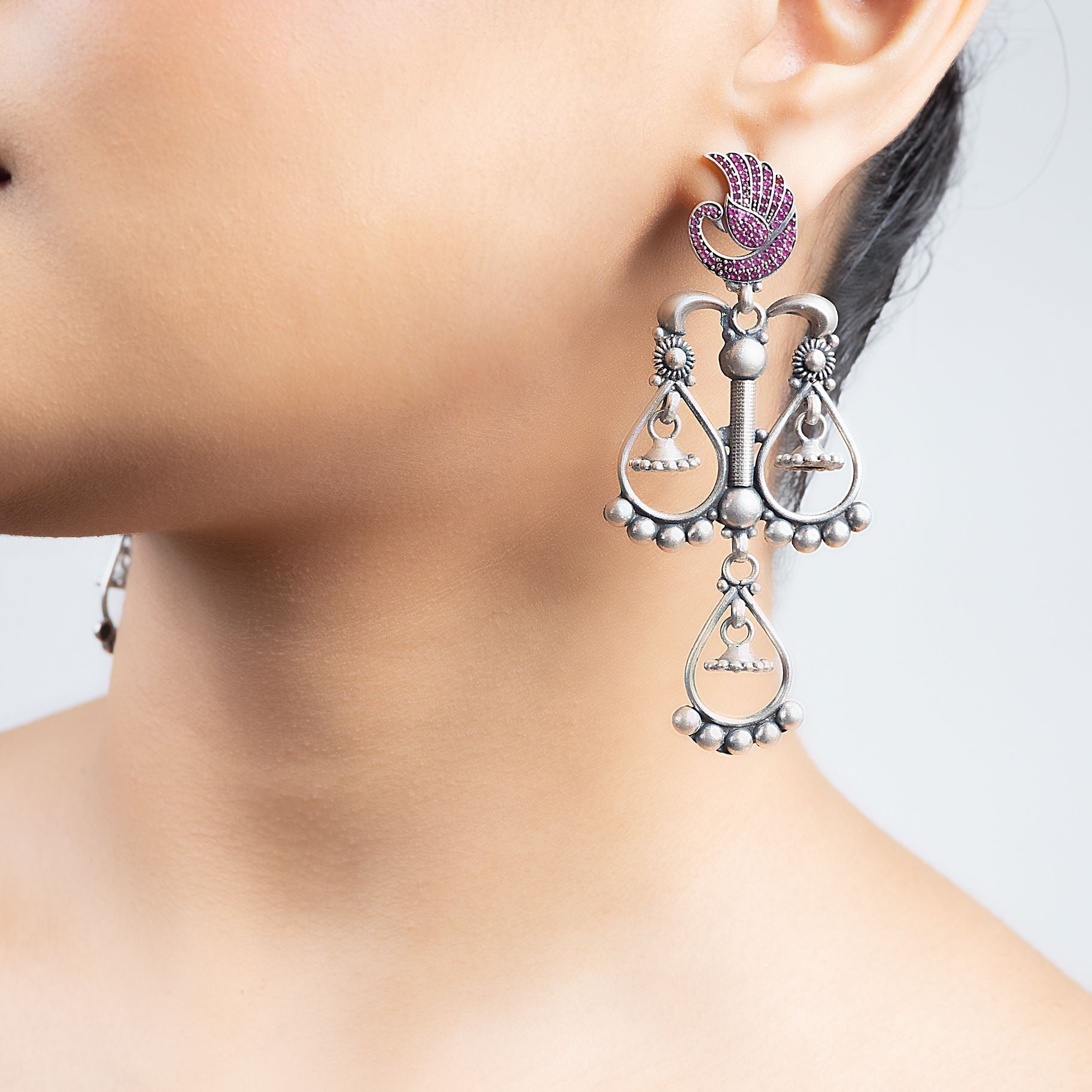 Elegant Peacock Plumage Earrings silverhousebyrj