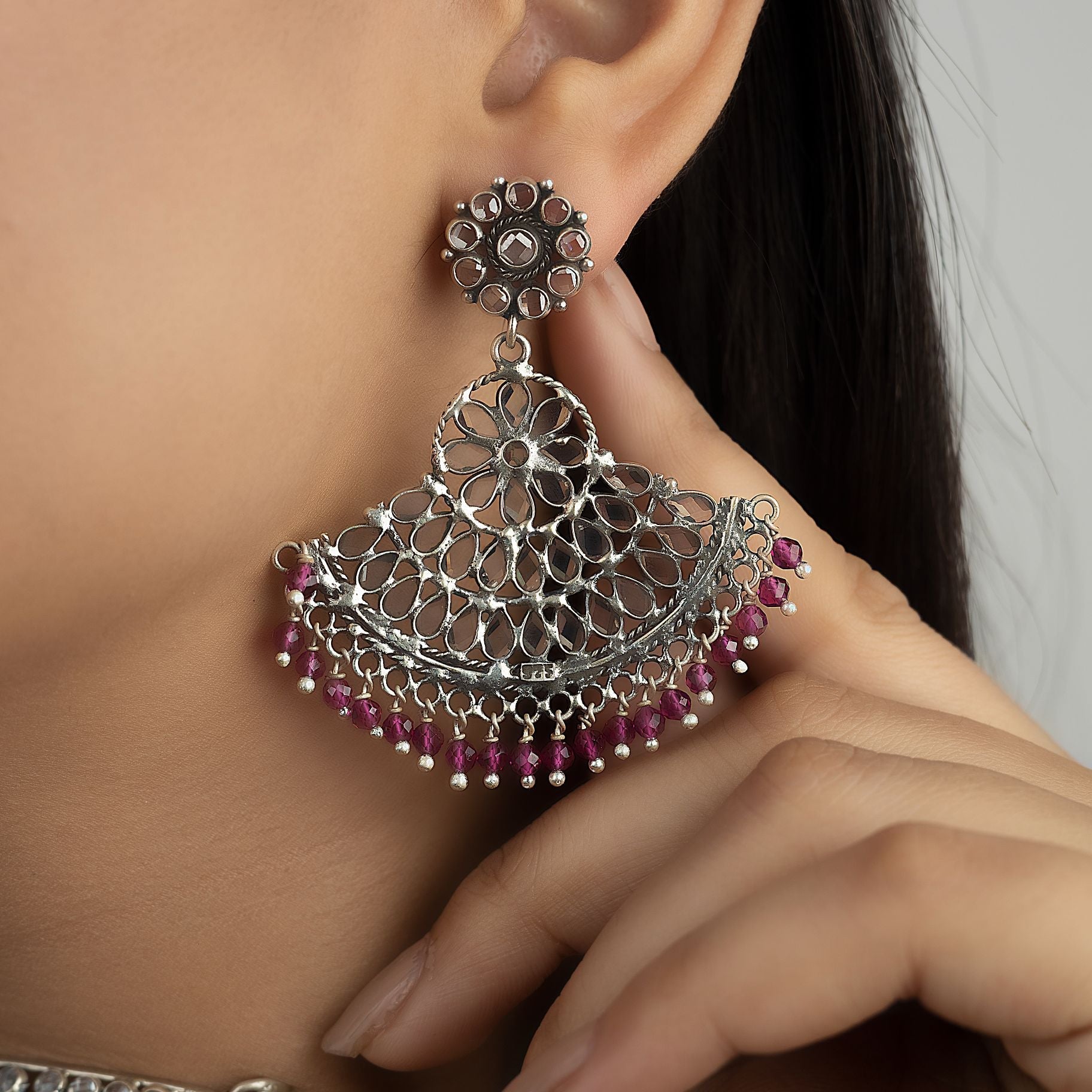 Elegant Stone Studded Boat Shaped Earring silverhousebyrj