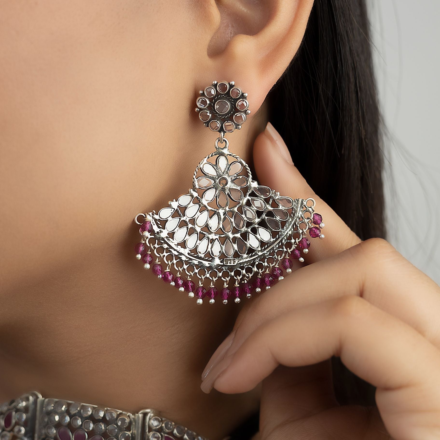 Elegant Stone Studded Boat Shaped Earring silverhousebyrj
