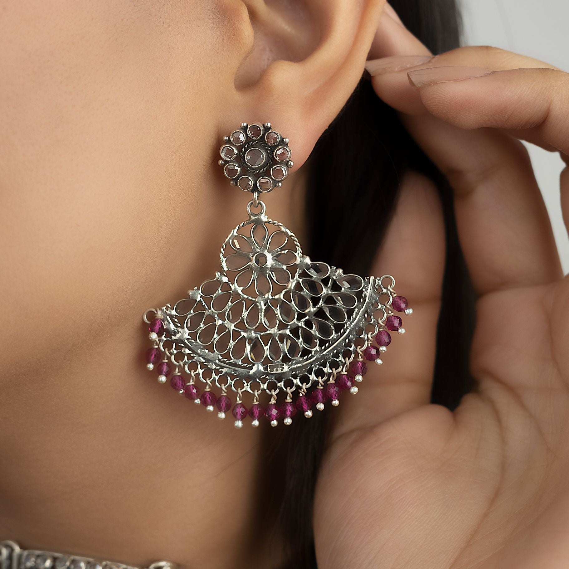 Elegant Stone Studded Boat Shaped Earring silverhousebyrj