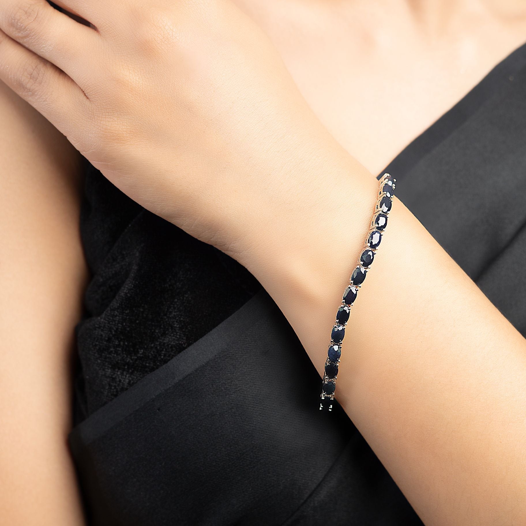 Elegant Stone Studded Silver Bangle silverhousebyrj