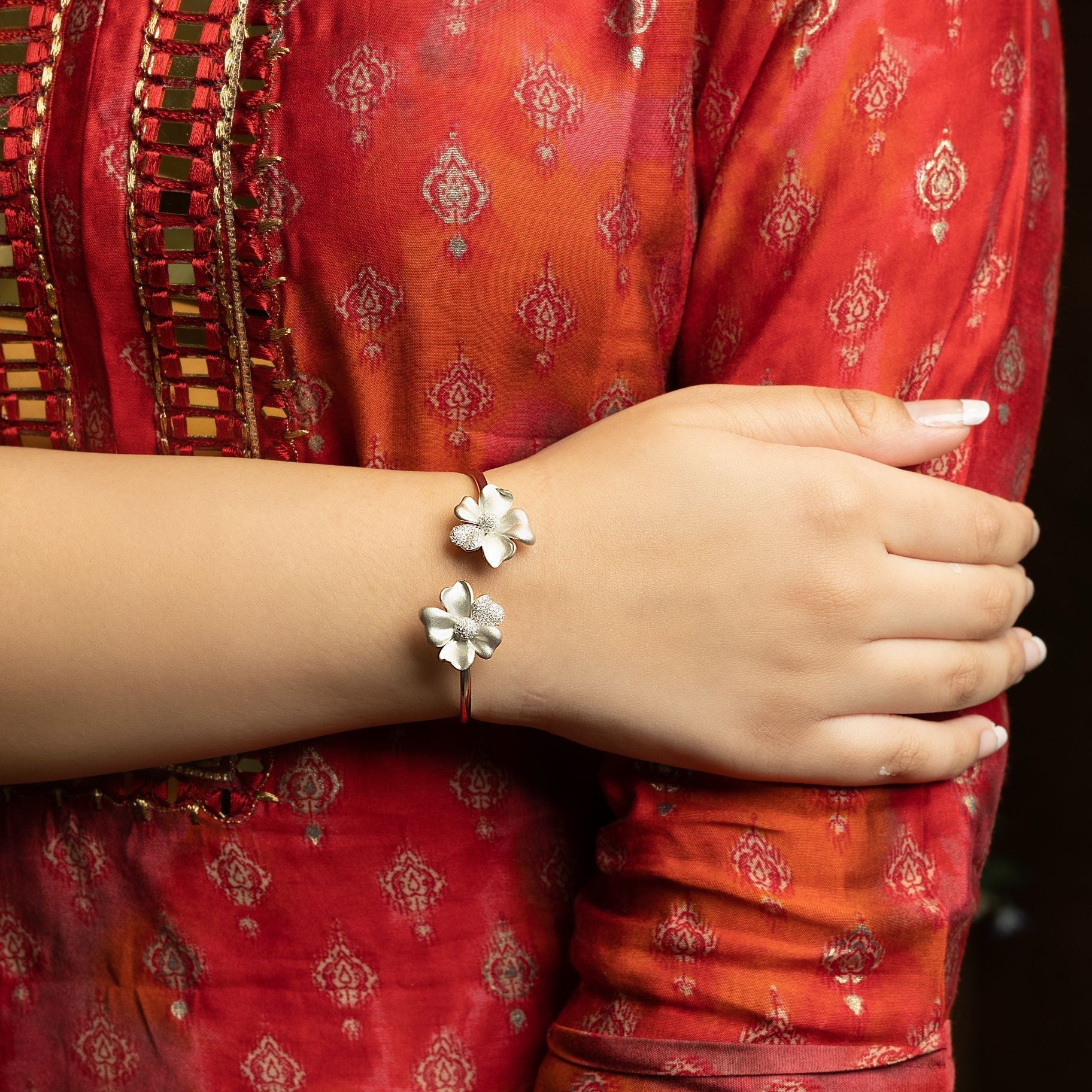 Engaging Dual Flower Kada silverhousebyrj