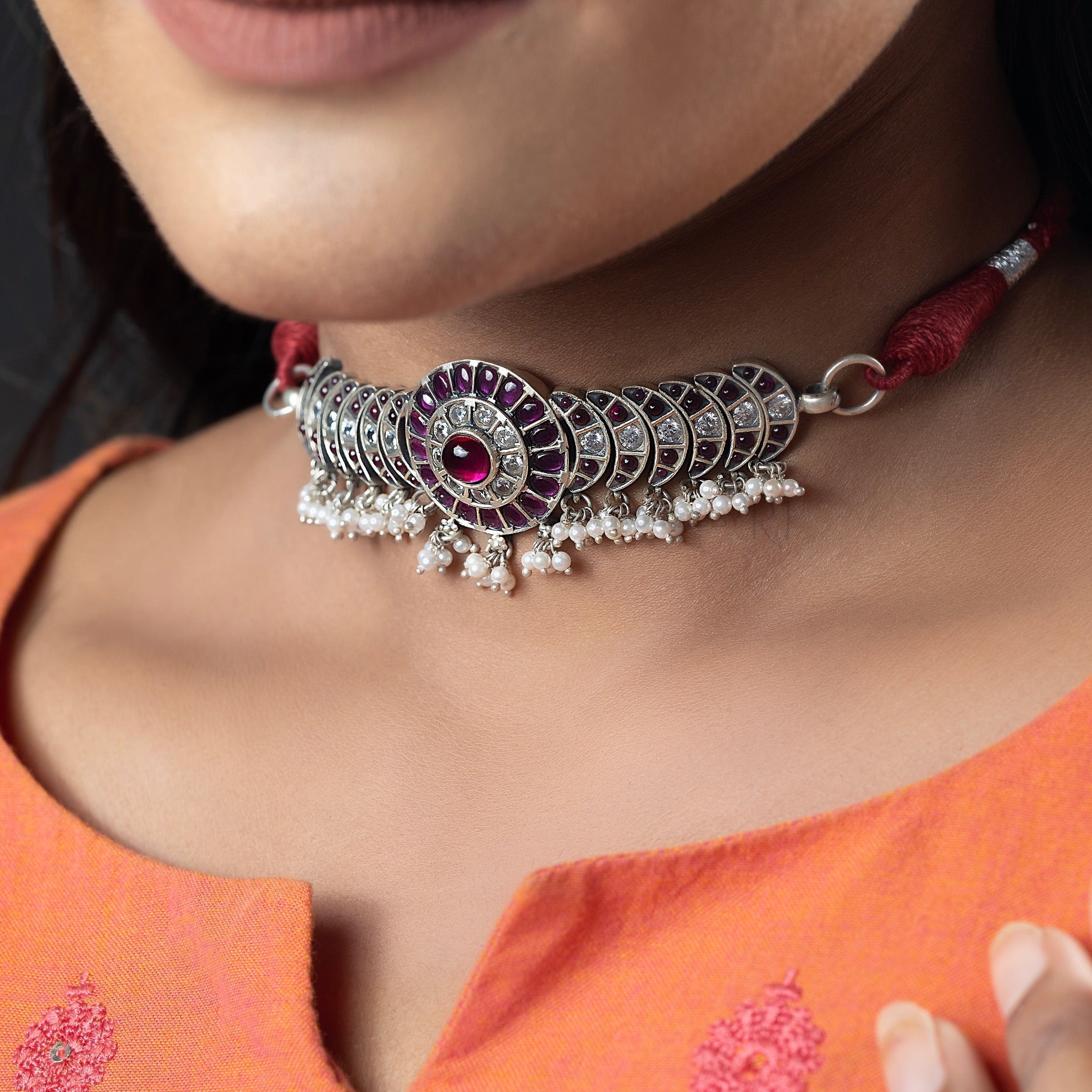 Exquisite Chokar Set With Earrings silverhousebyrj