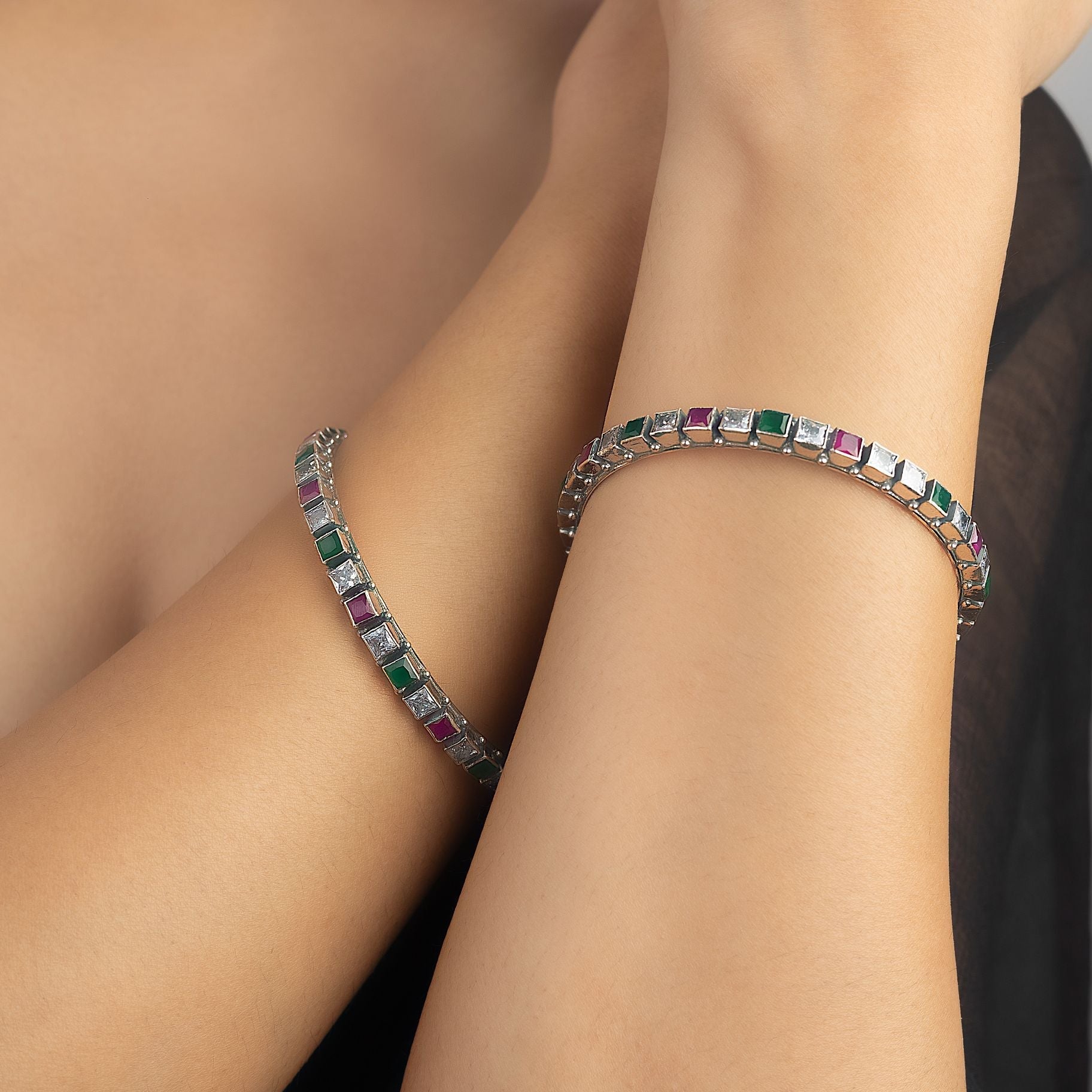 Exquisite Stone Studded Bangles silverhousebyrj