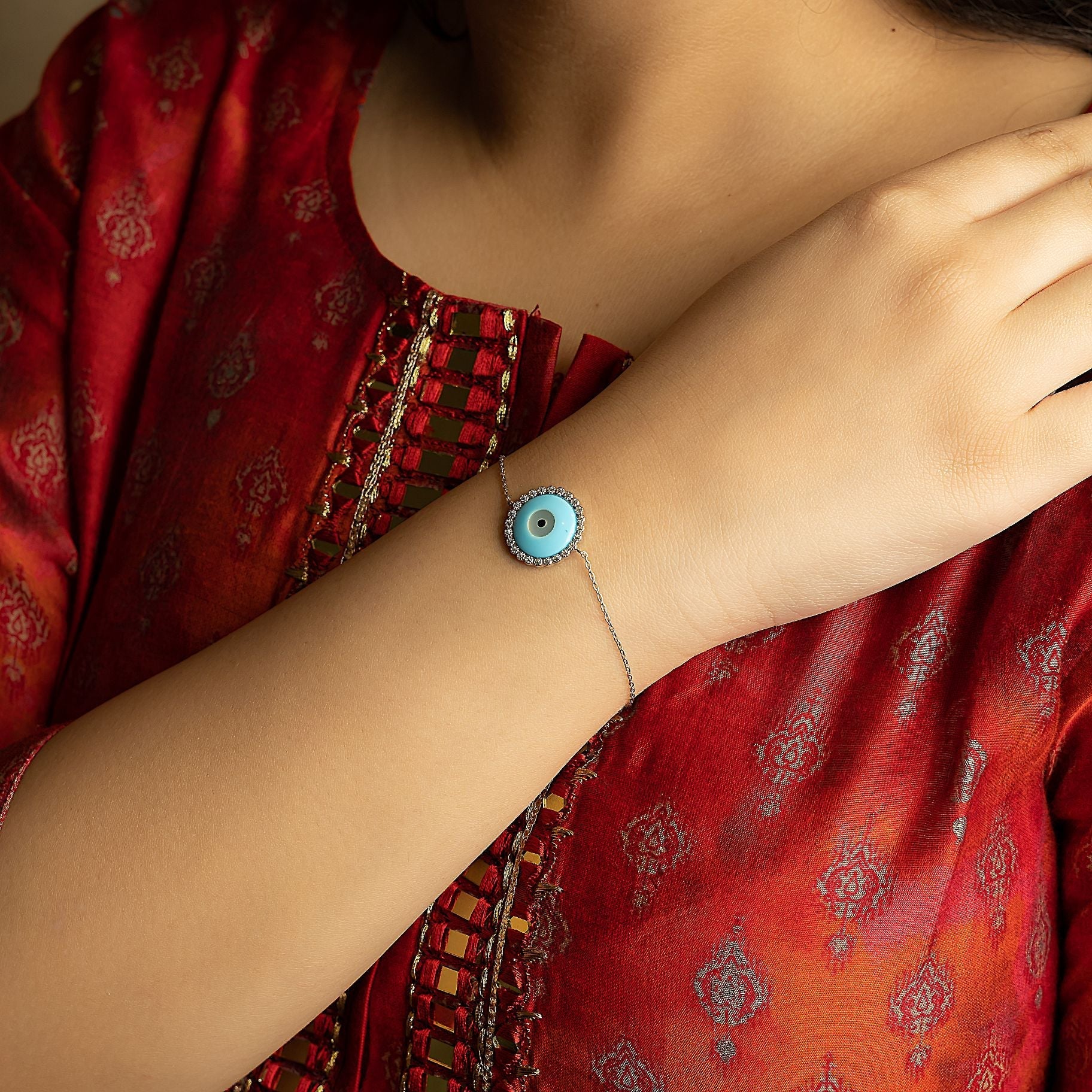 Fanciable Evil-eye Sleek Bracelet silverhousebyrj