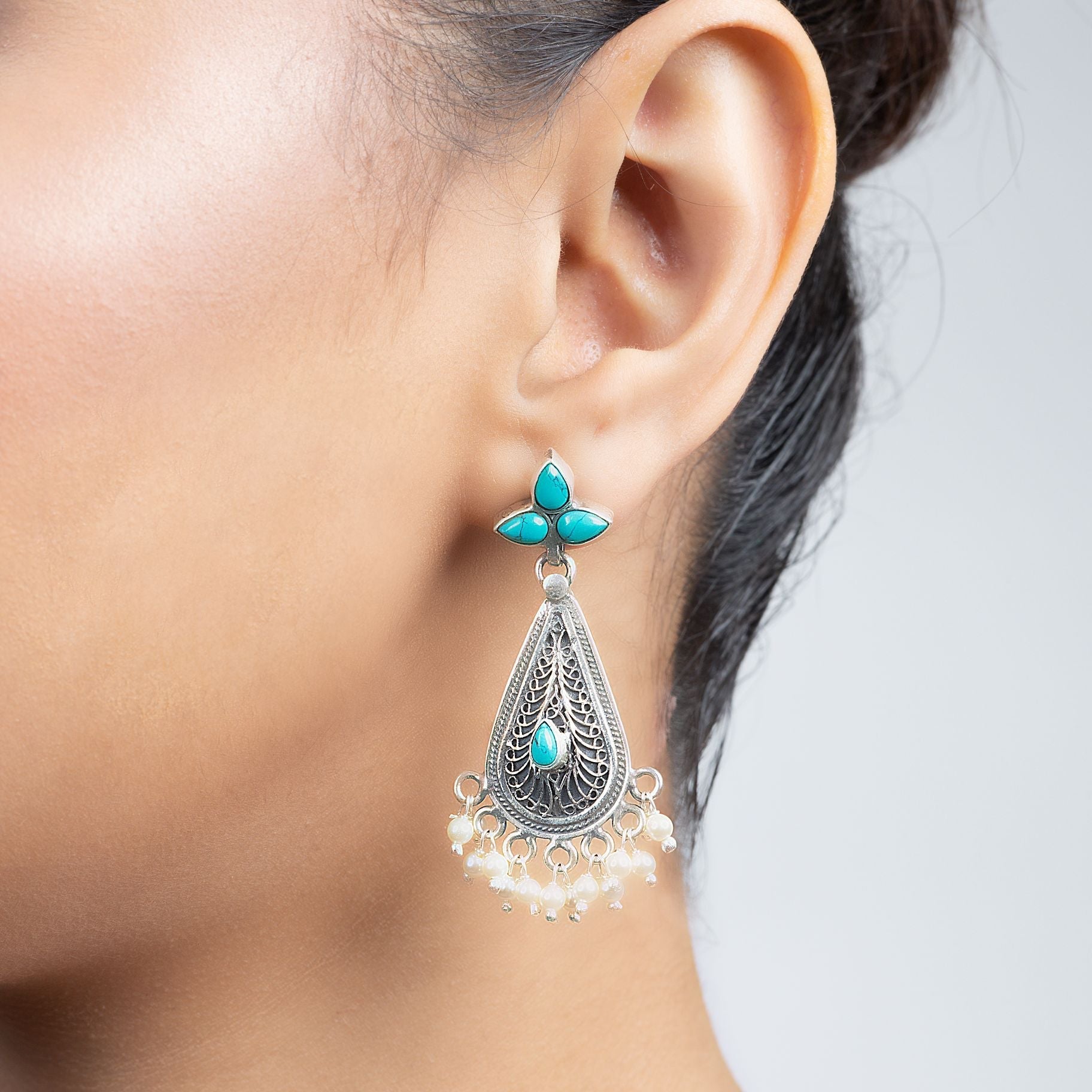 Firoza Drop Shaped Earrings silverhousebyrj