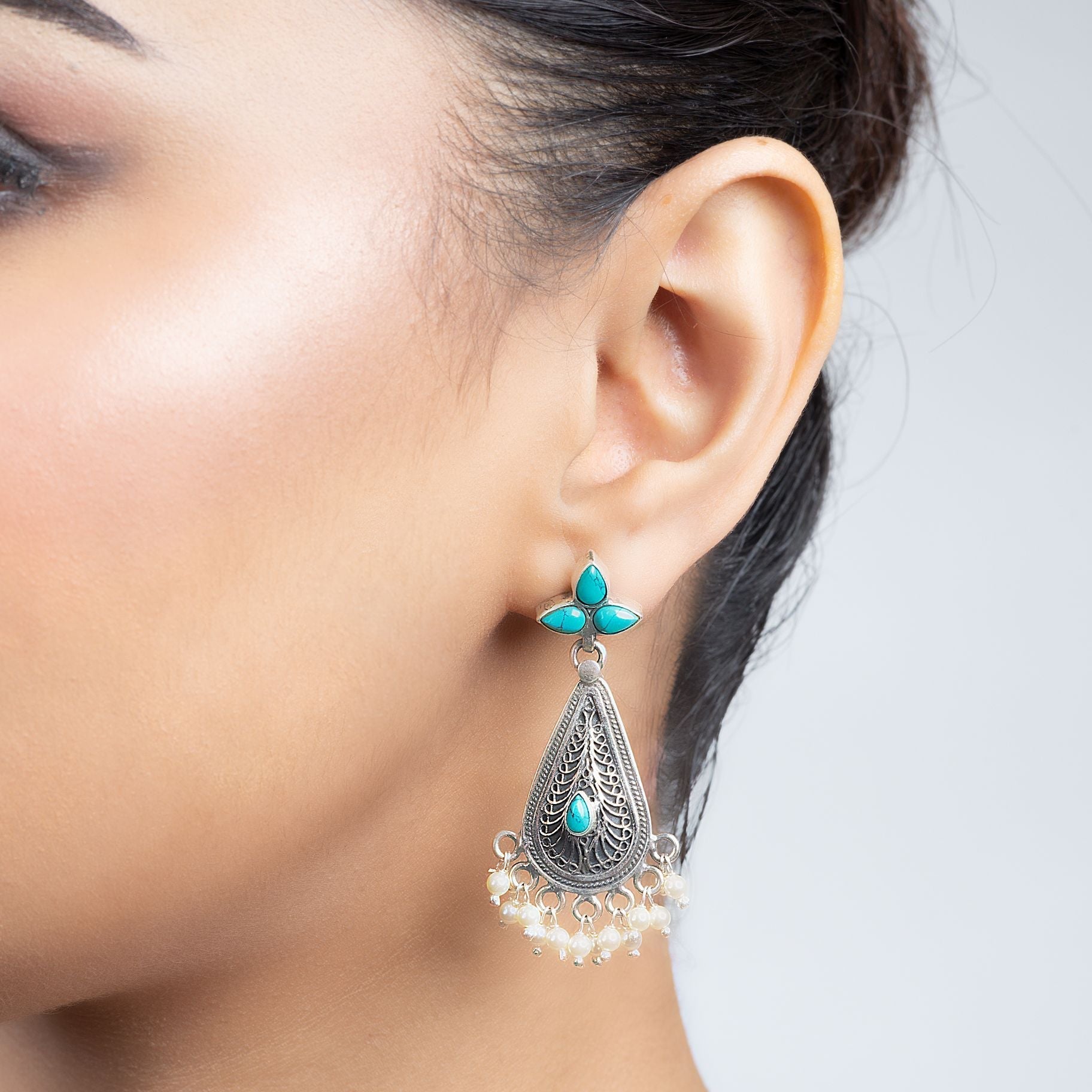 Firoza Drop Shaped Earrings silverhousebyrj