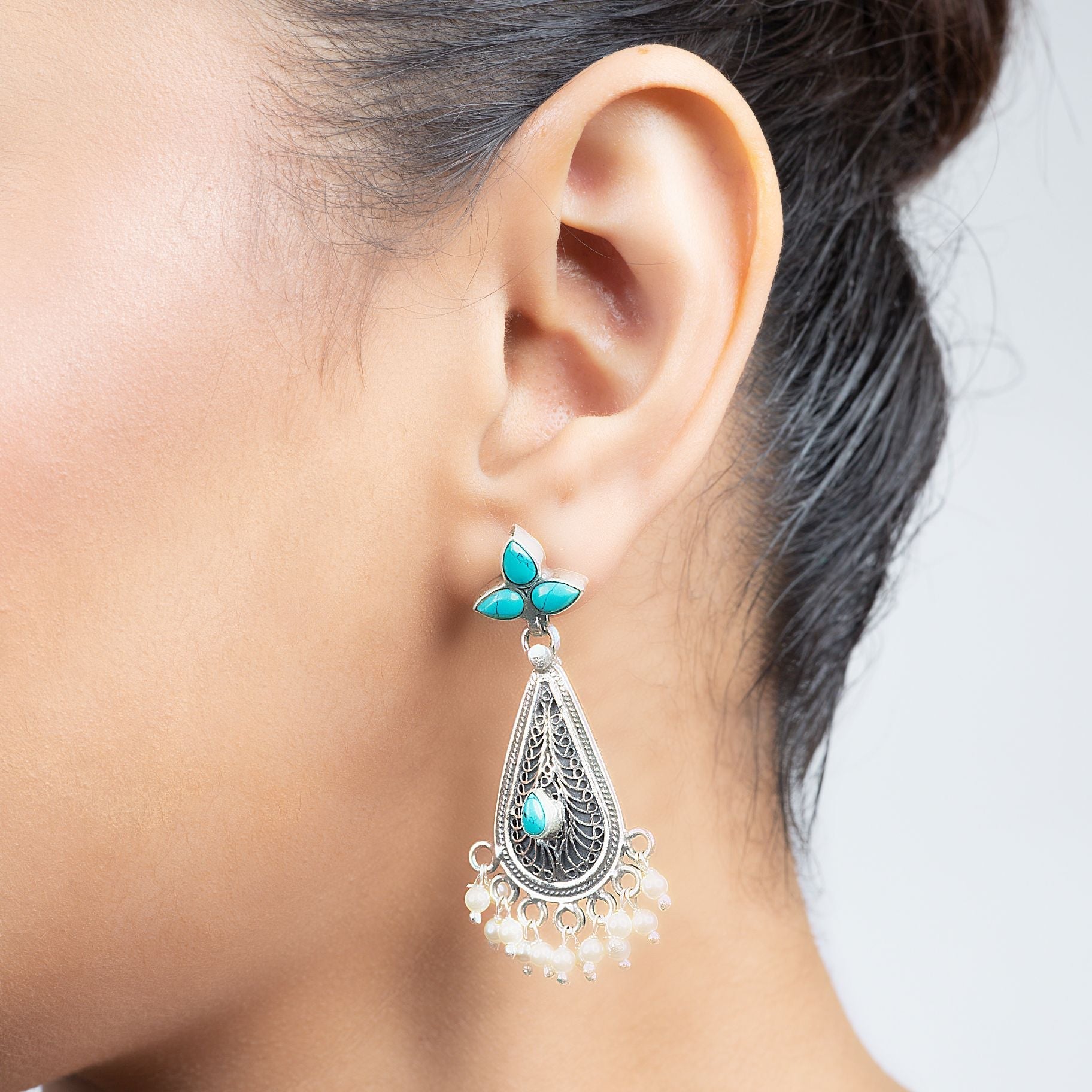 Firoza Drop Shaped Earrings silverhousebyrj