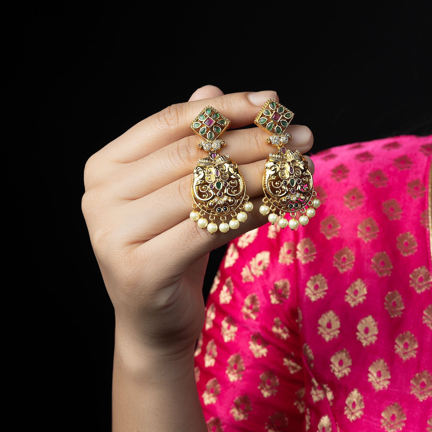 Hyderabadi Jadau Necklace Set silverhousebyrj