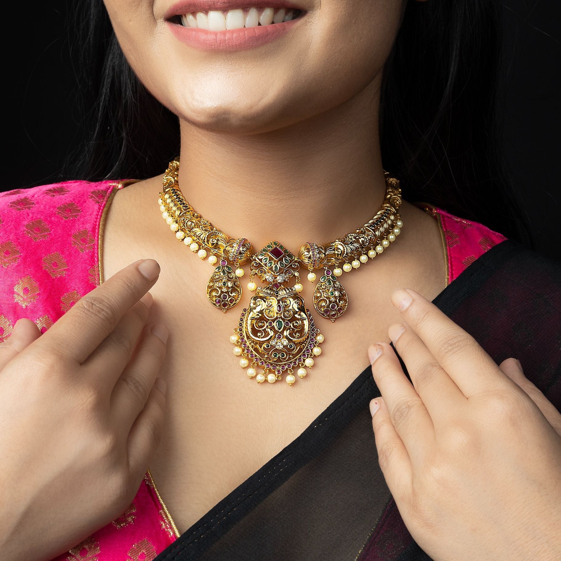 Hyderabadi Jadau Necklace Set silverhousebyrj