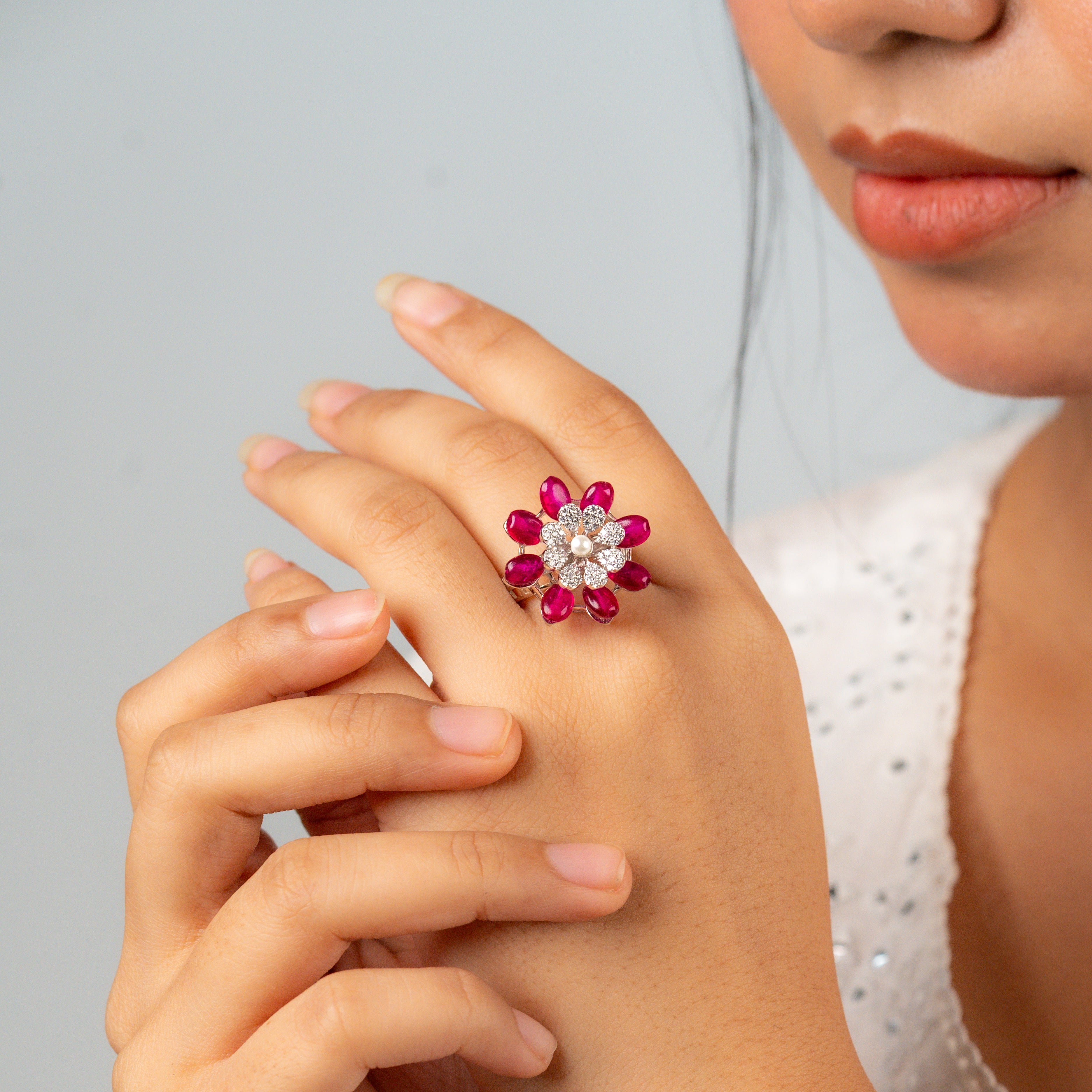 Ruby Blossom Ring