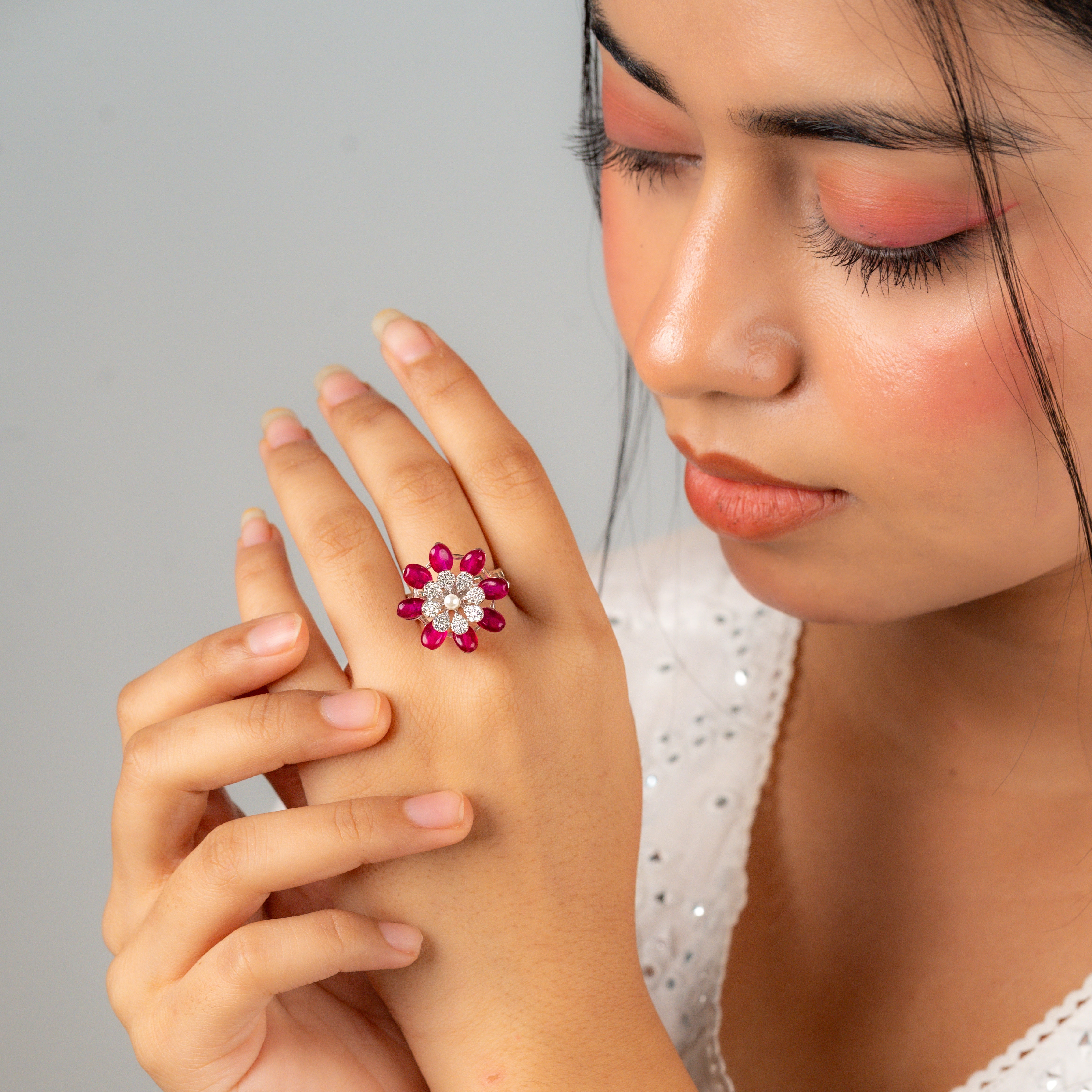Ruby Blossom Ring