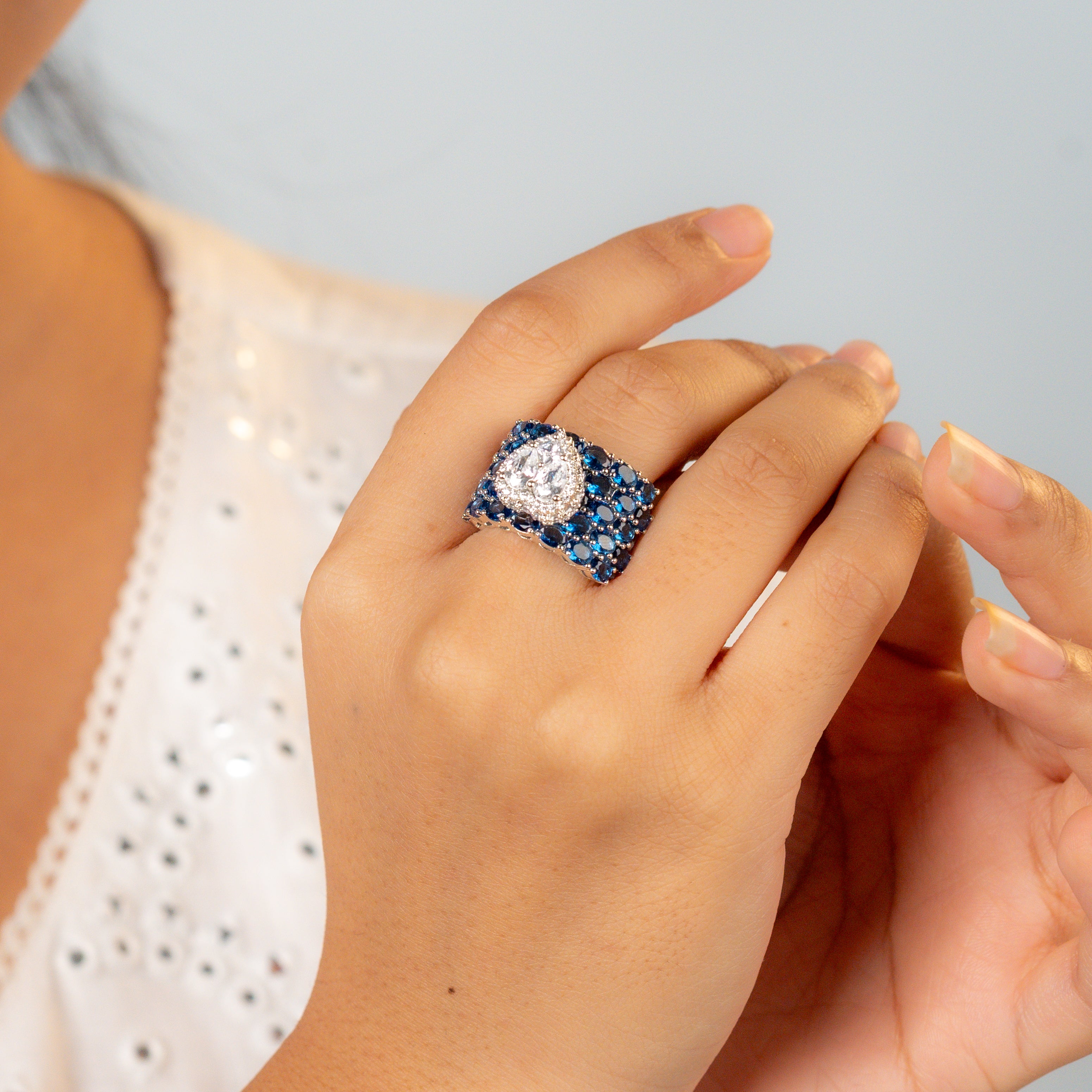 Imperial Blue Halo Ring