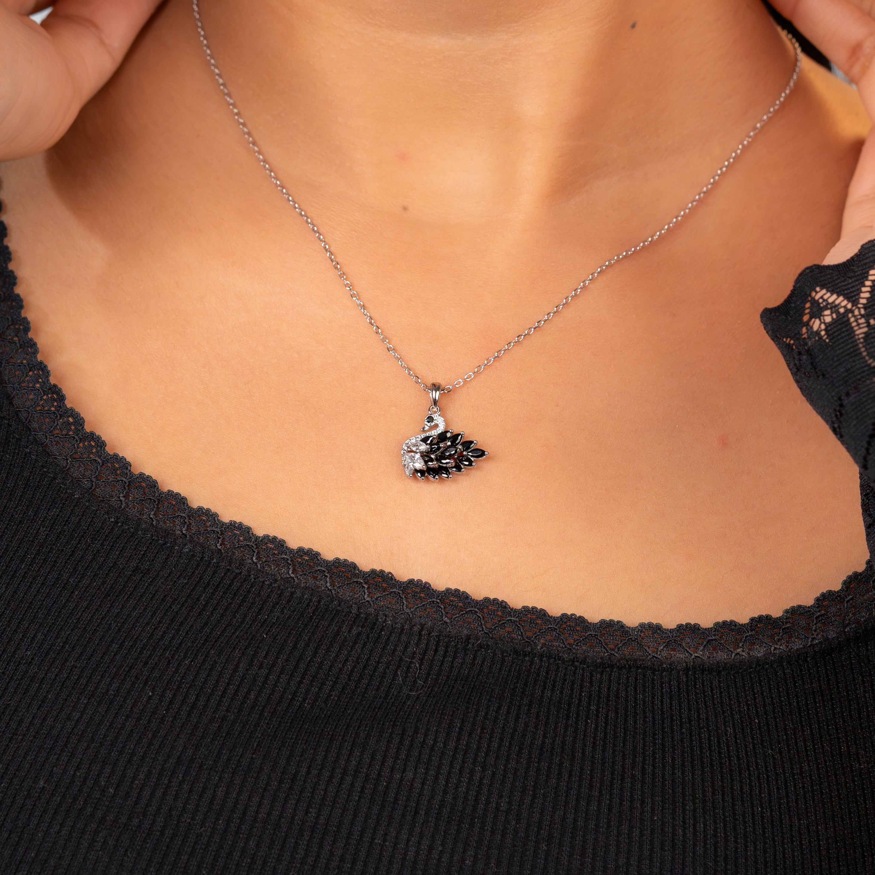 Noir Swan Necklace