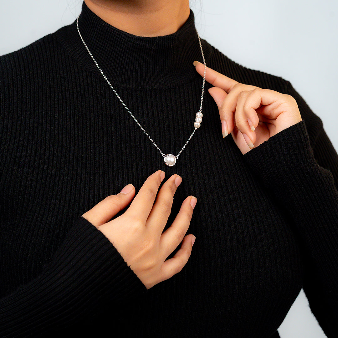 Modern Pearl Drop Necklace