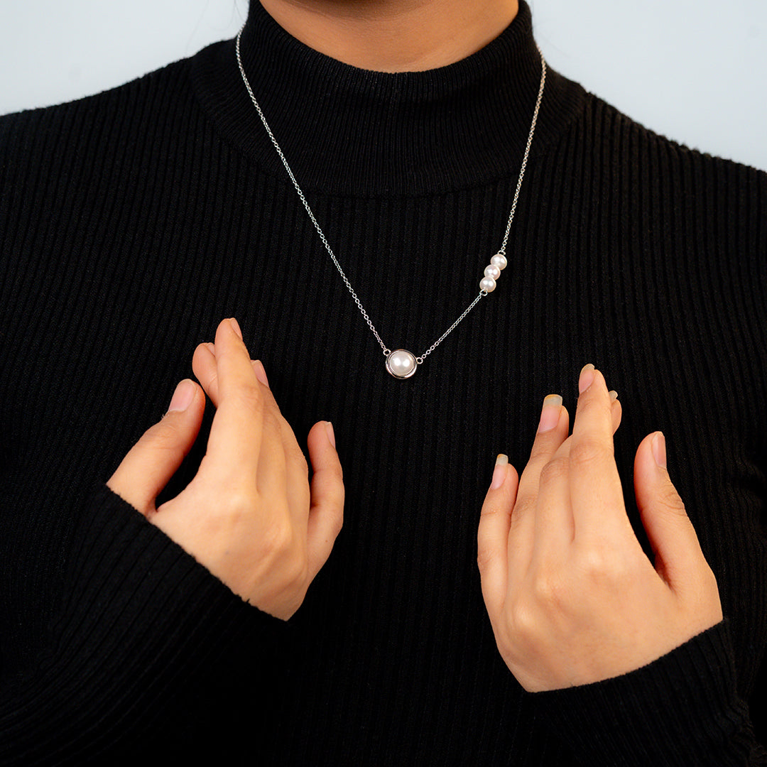 Modern Pearl Drop Necklace