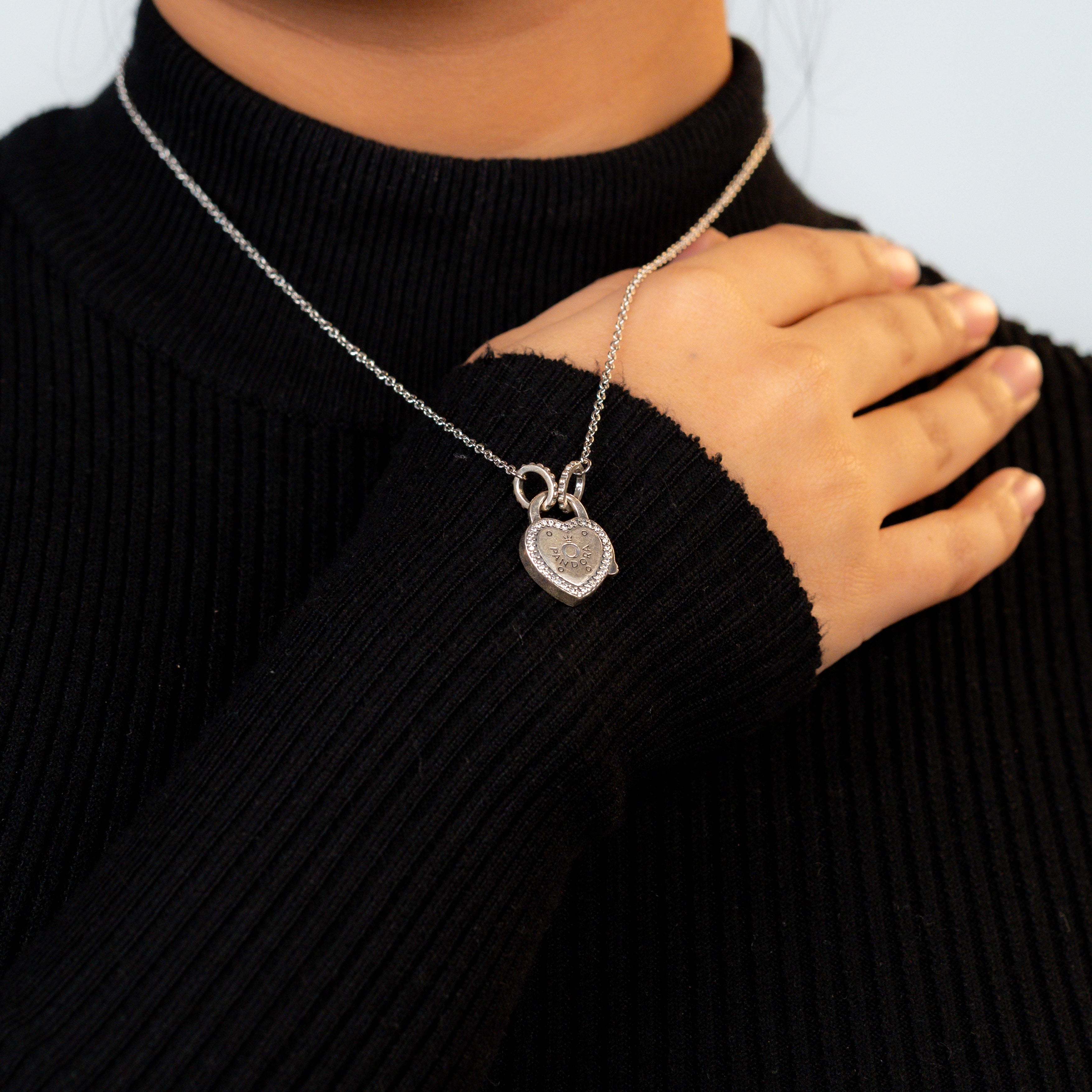 Silver Heart Lock Necklace