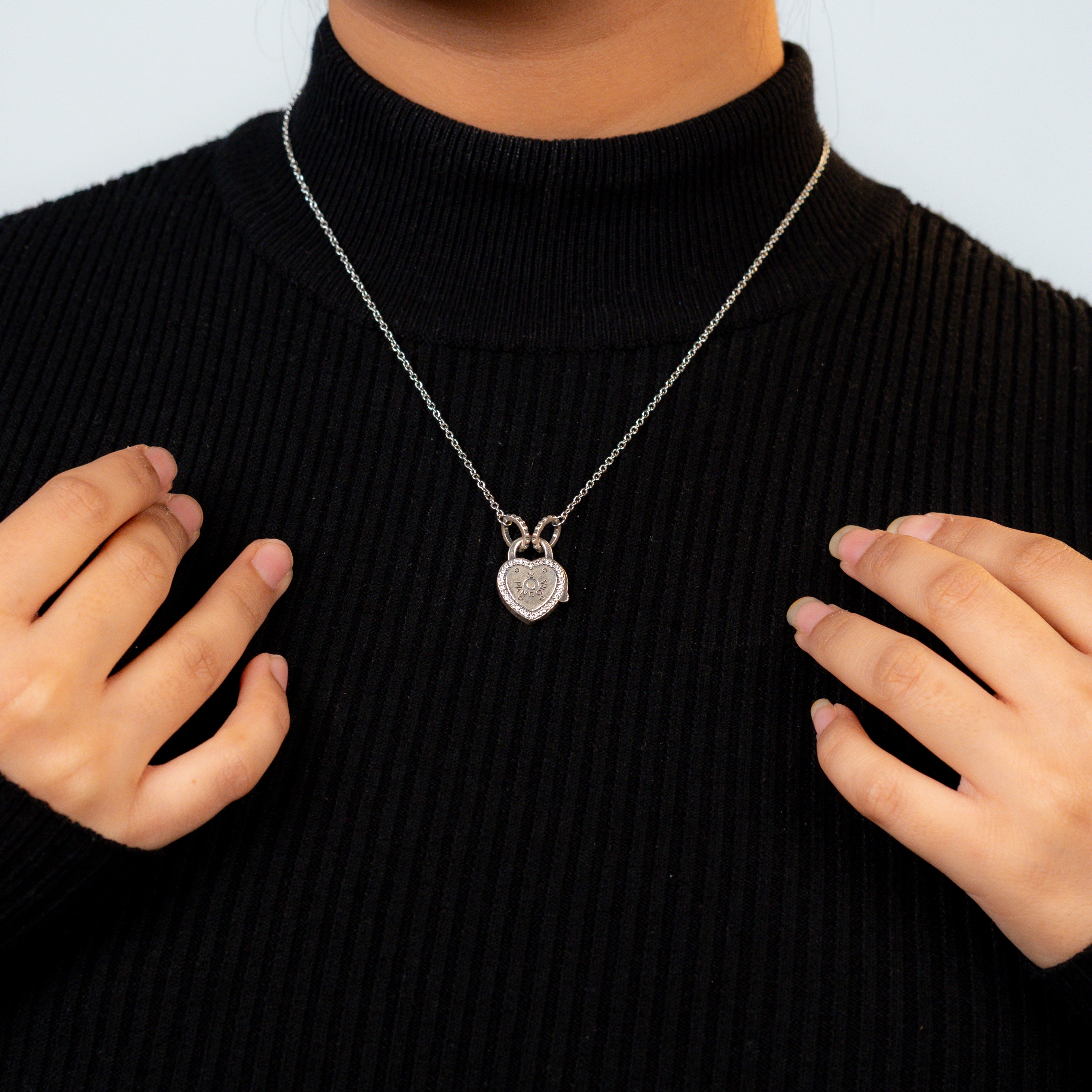 Silver Heart Lock Necklace