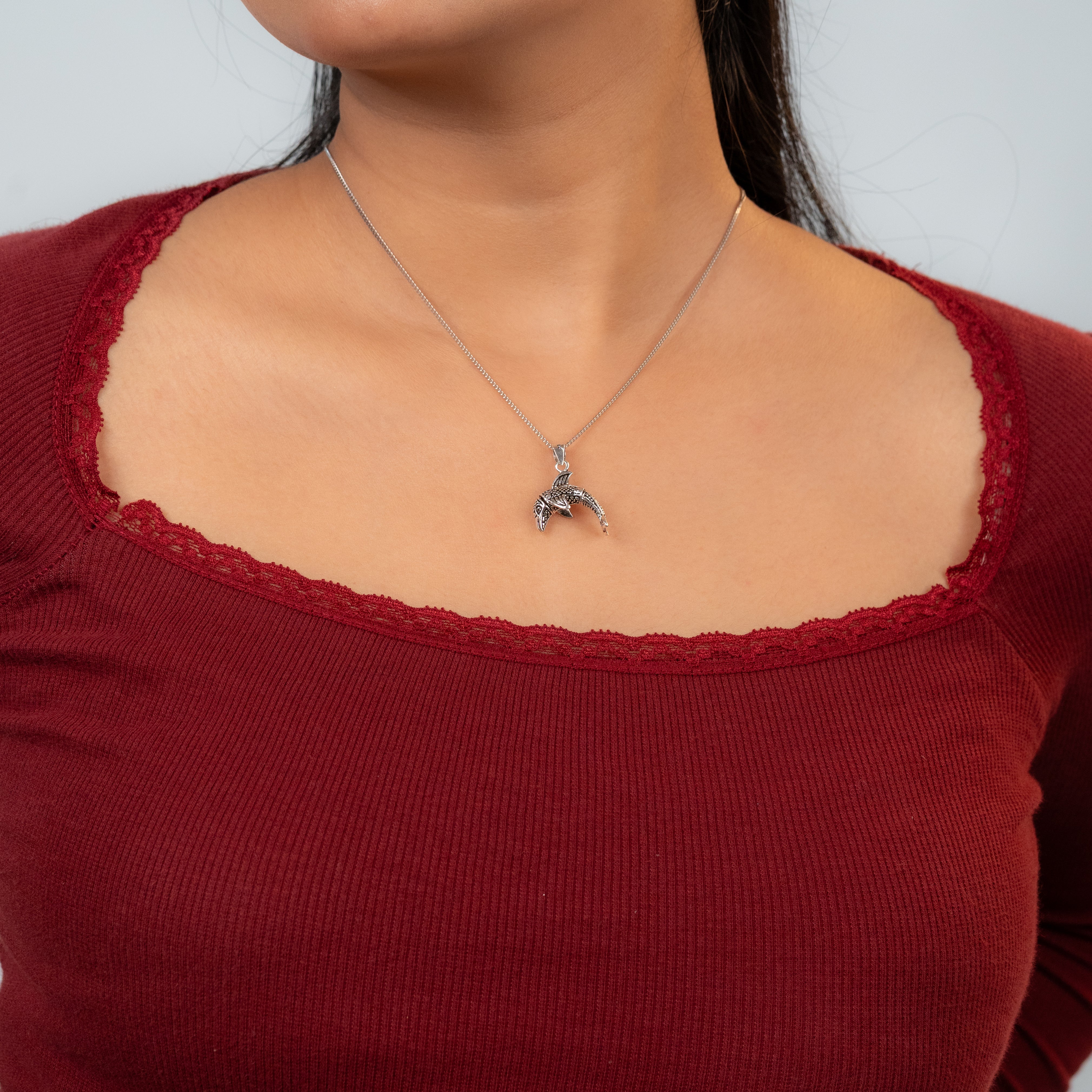 Ocean Joy Dolphin Silver Pendant