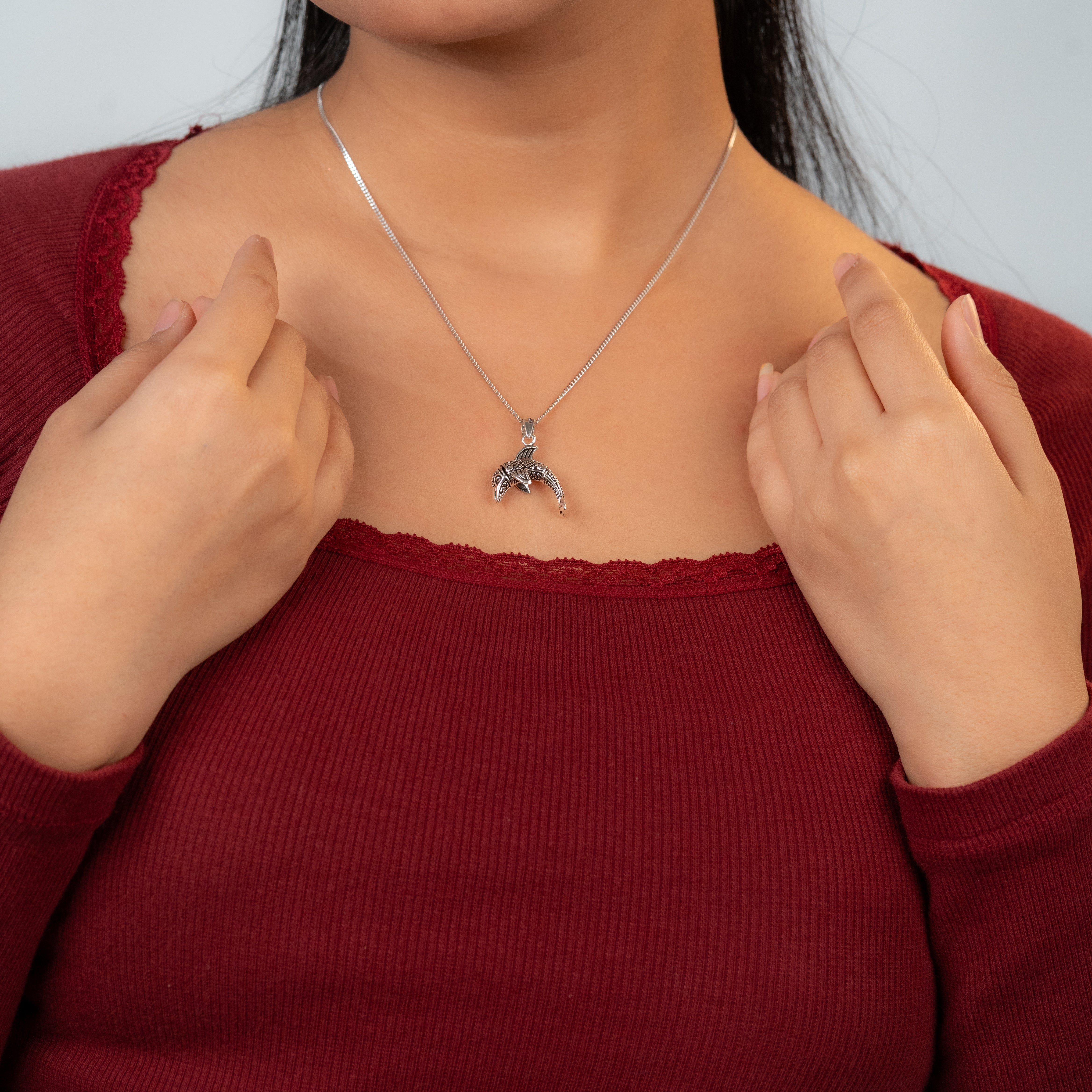 Ocean Joy Dolphin Silver Pendant
