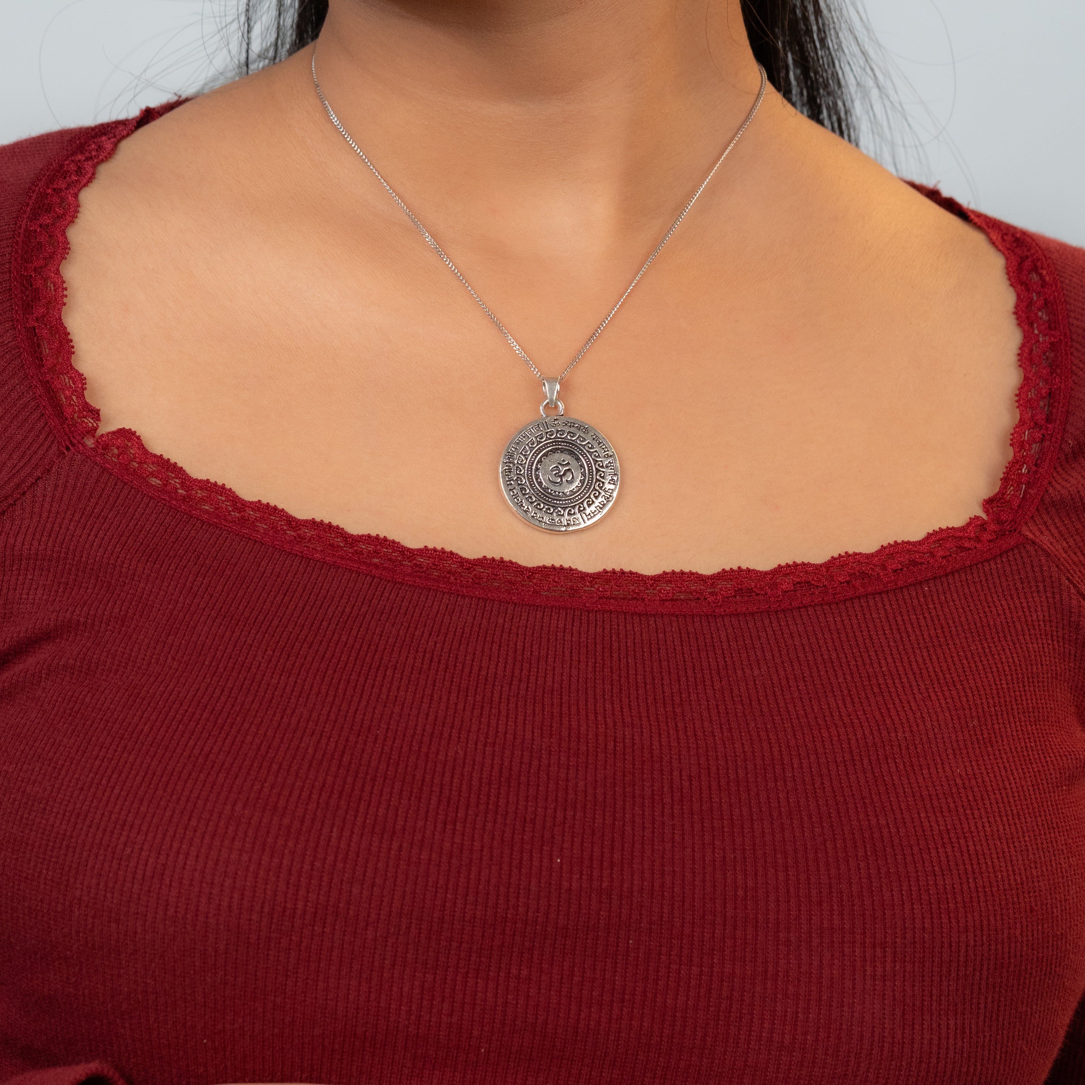 Om Silver Pendant