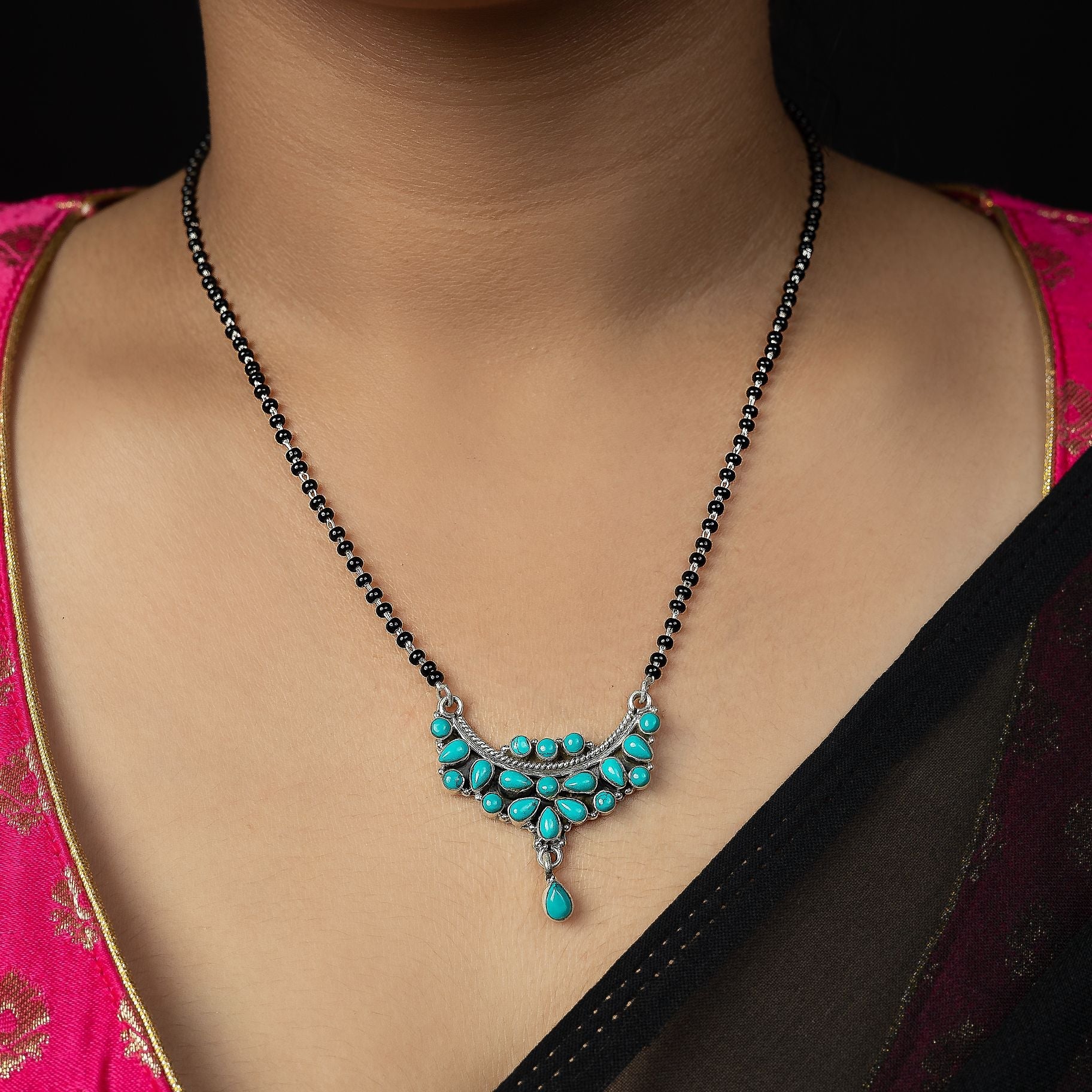 Lovesome Mangalsutra With Single Chain Of Blackmoti silverhousebyrj