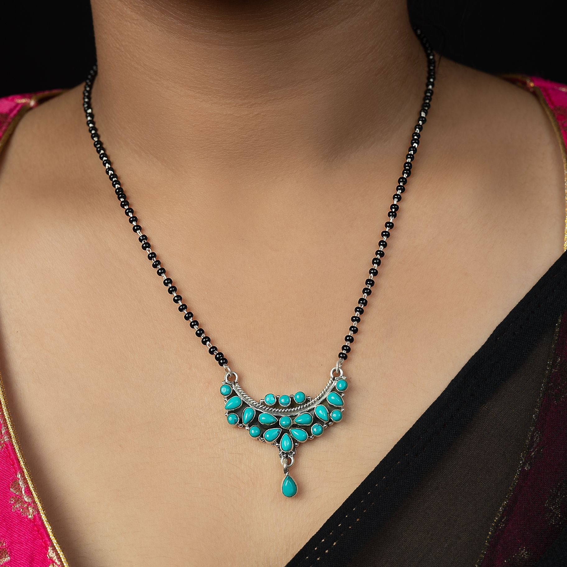 Lovesome Mangalsutra With Single Chain Of Blackmoti silverhousebyrj