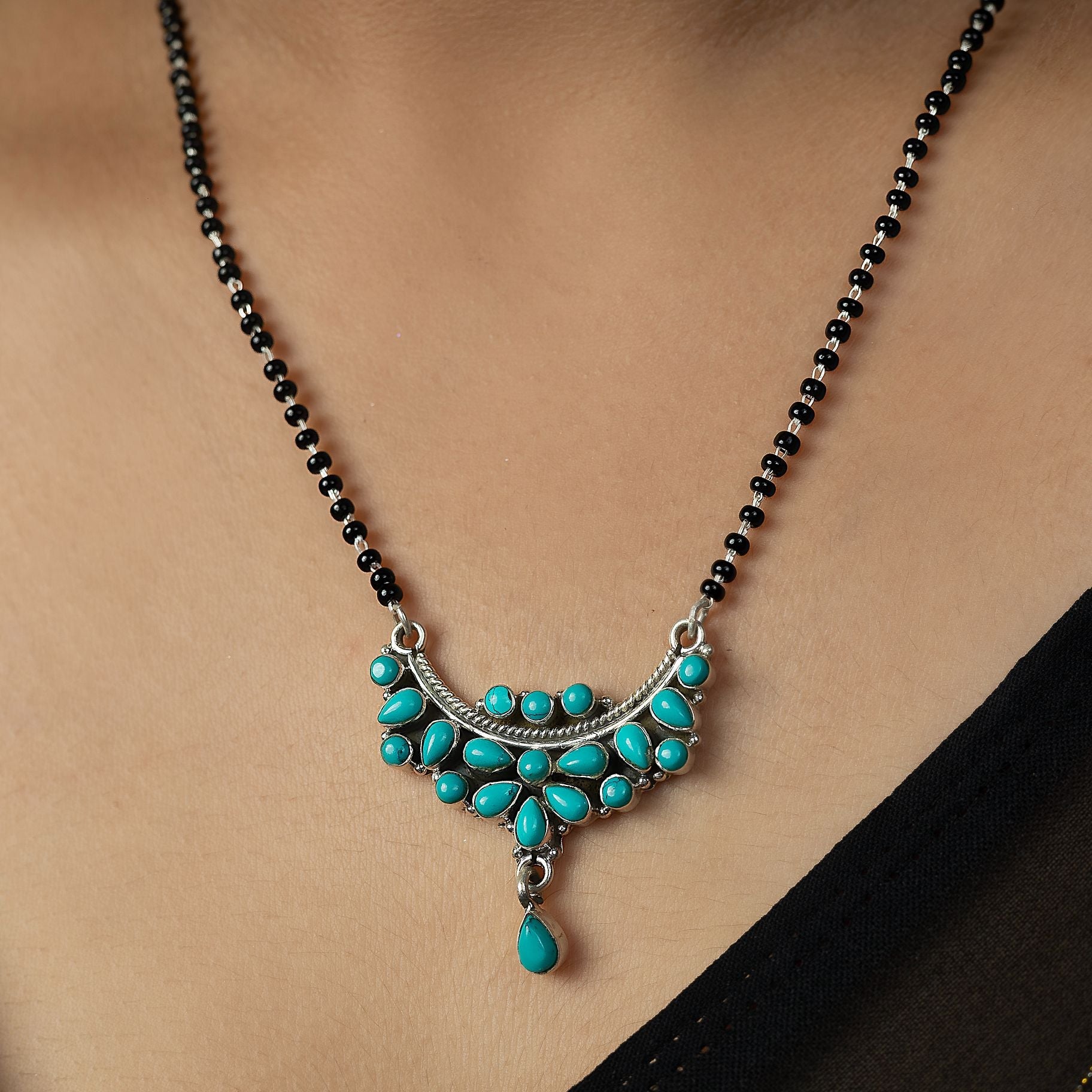 Lovesome Mangalsutra With Single Chain Of Blackmoti silverhousebyrj