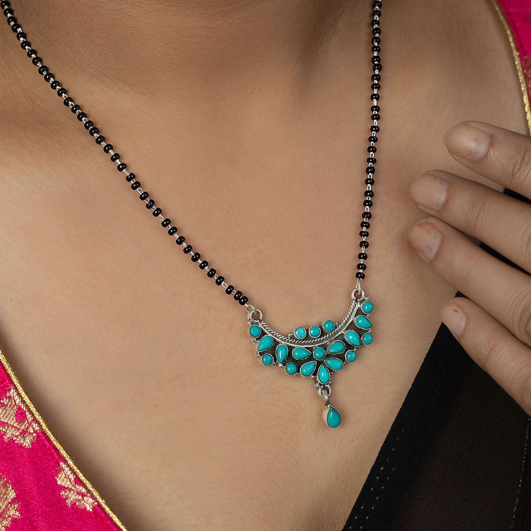 Lovesome Mangalsutra With Single Chain Of Blackmoti silverhousebyrj