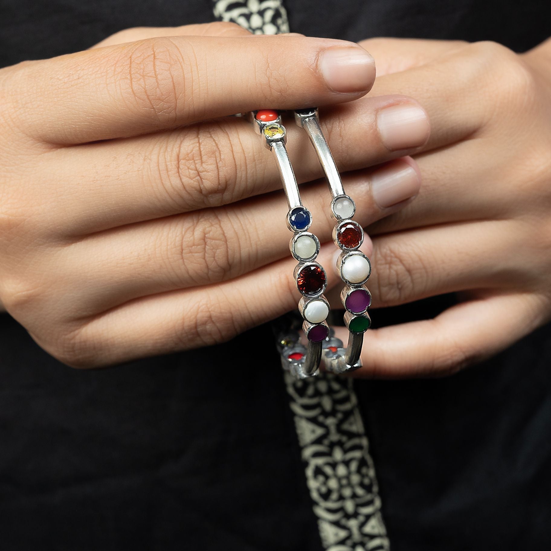 Magnificent Sleek Navratna Bangles silverhousebyrj