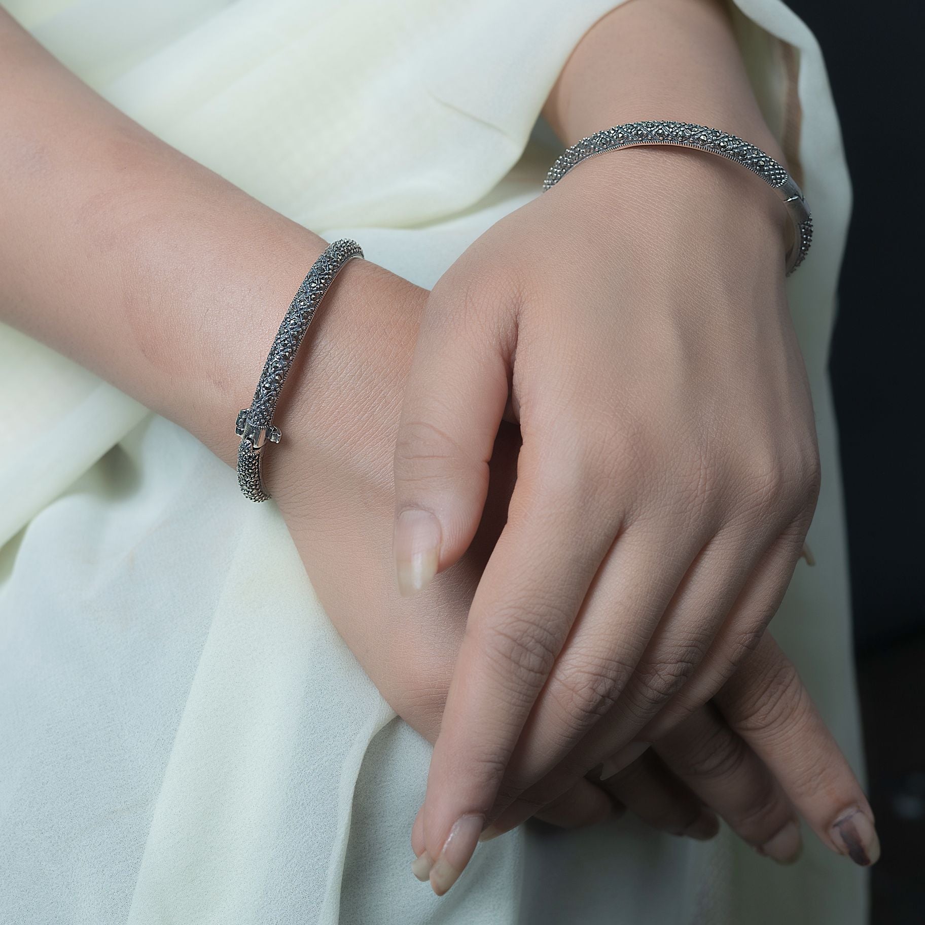Majestic Marcasite Silver Bangles silverhousebyrj
