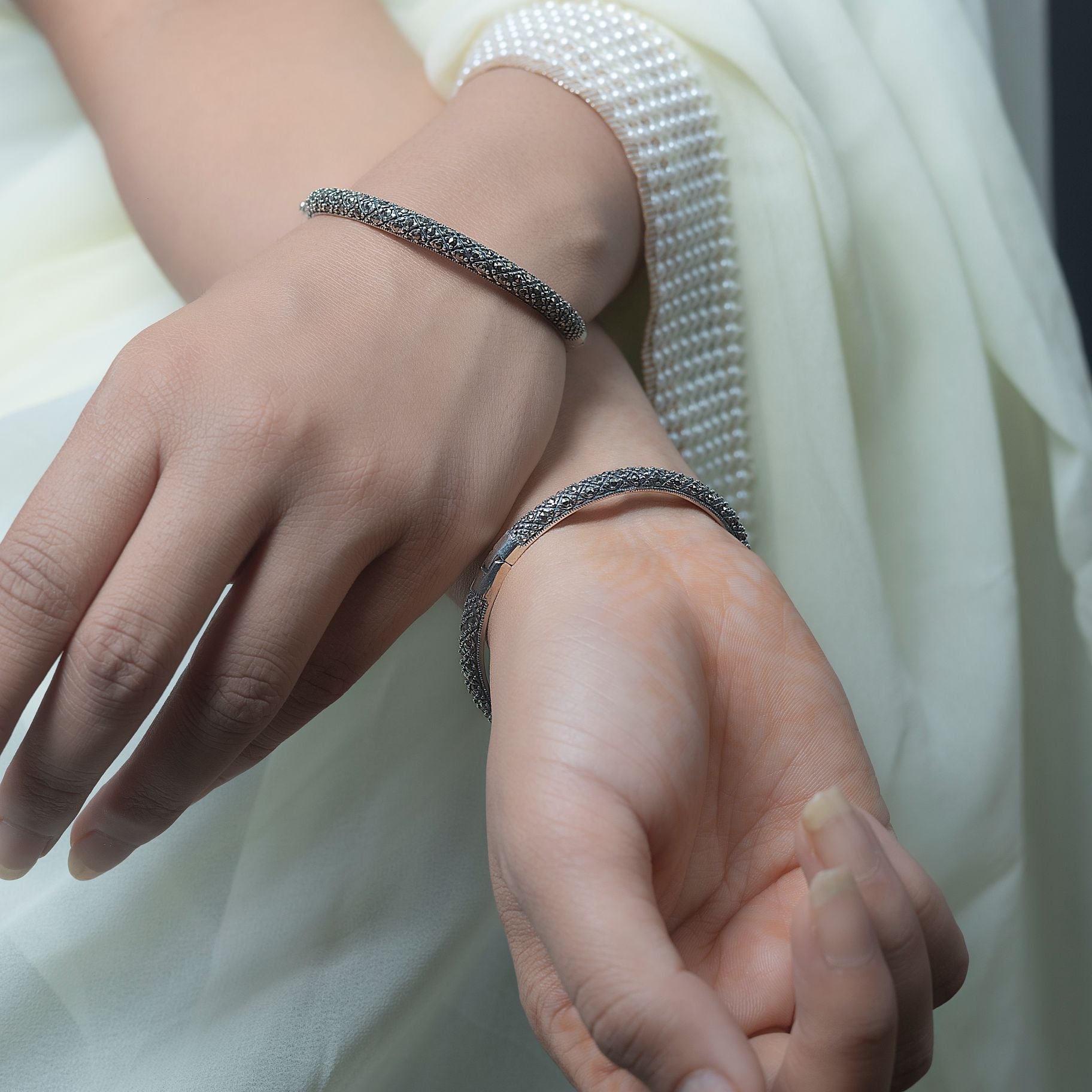 Majestic Marcasite Silver Bangles silverhousebyrj