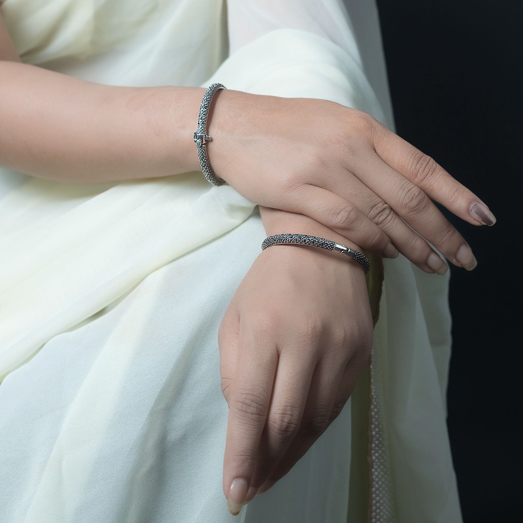 Majestic Marcasite Silver Bangles silverhousebyrj