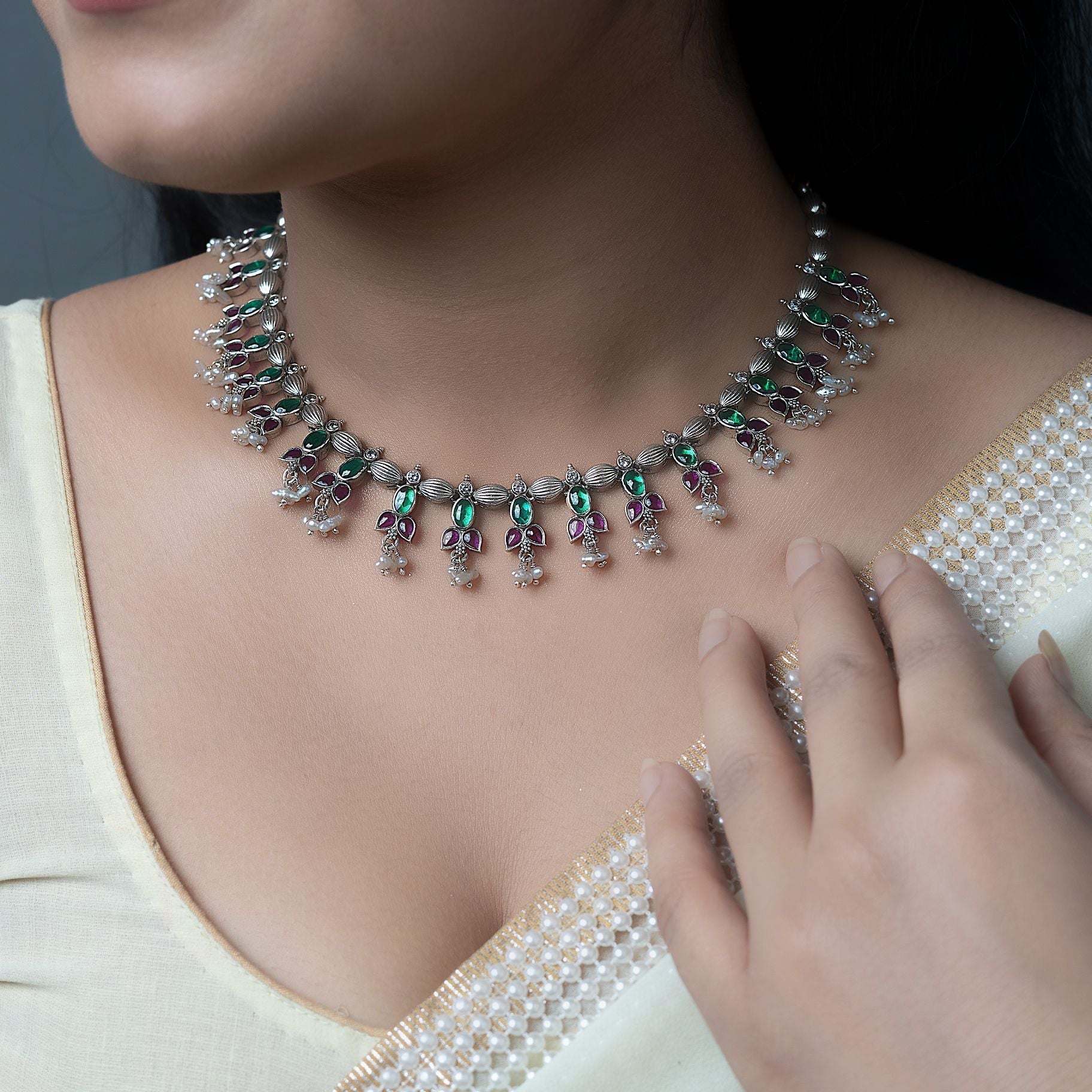Moonlit Elegance Necklace with Earring Set silverhousebyrj