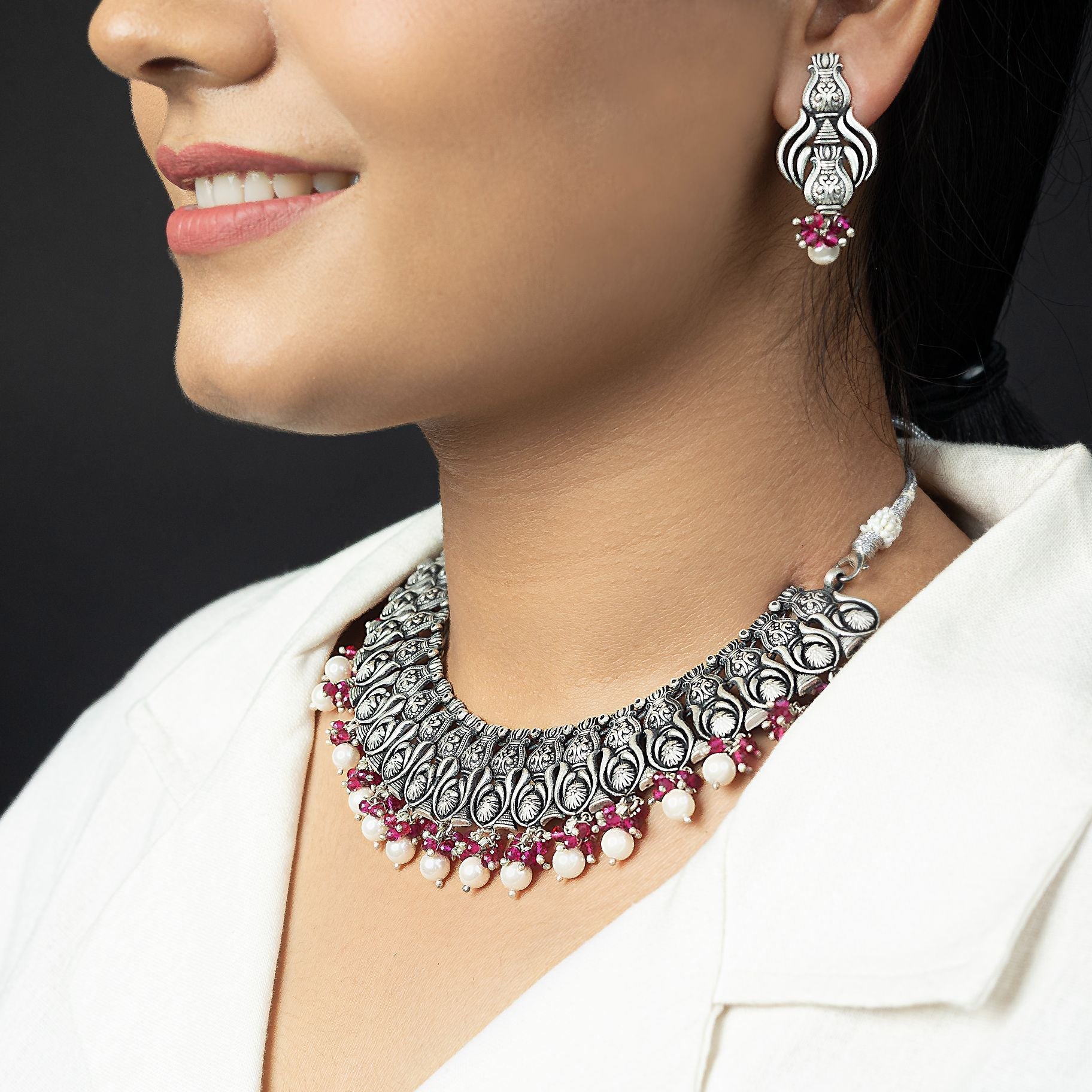 Pearls Rajasthani Necklace Set silverhousebyrj