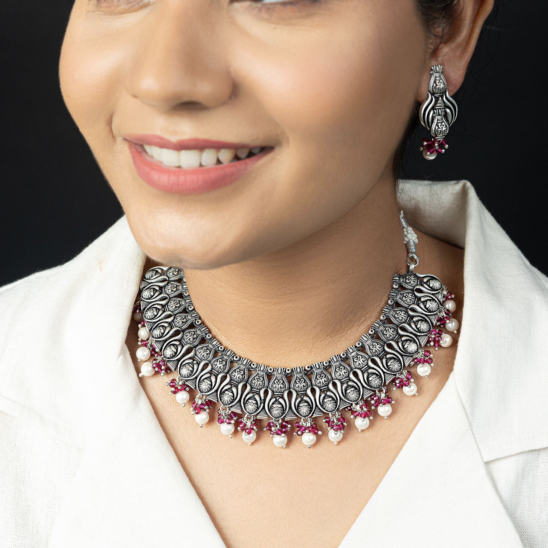 Pearls Rajasthani Necklace Set silverhousebyrj